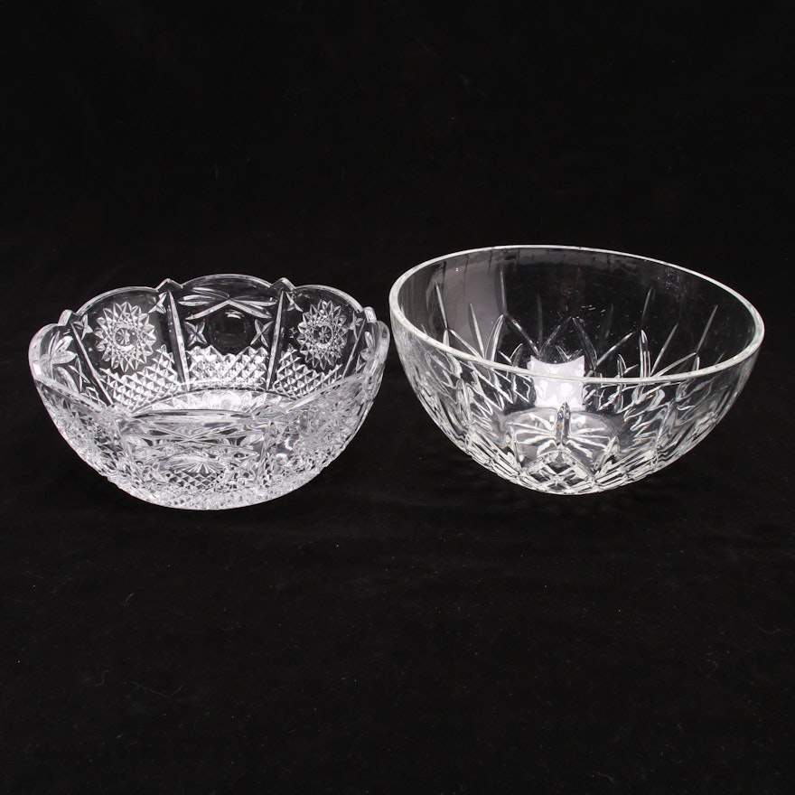 Two Molded Crystal Bowls