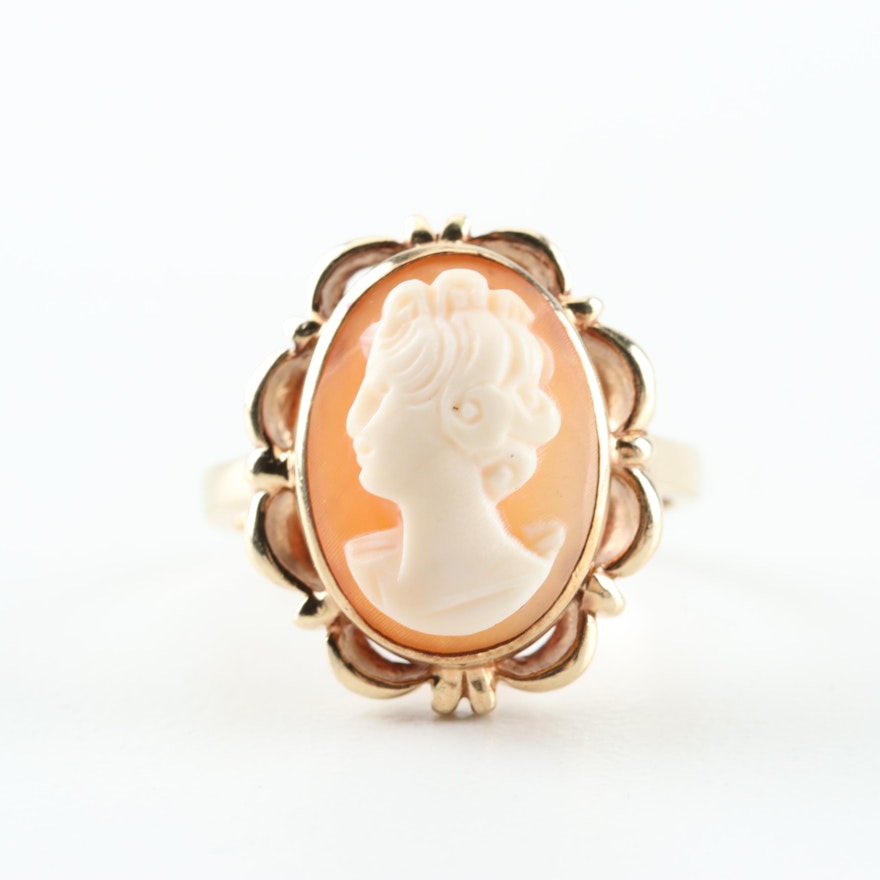 10K Yellow Gold Cameo Ring