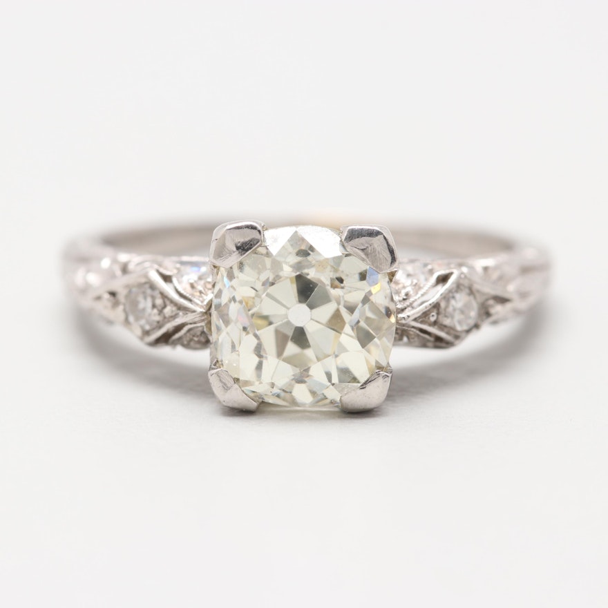 Art Deco Platinum 1.48 CTW Diamond Ring