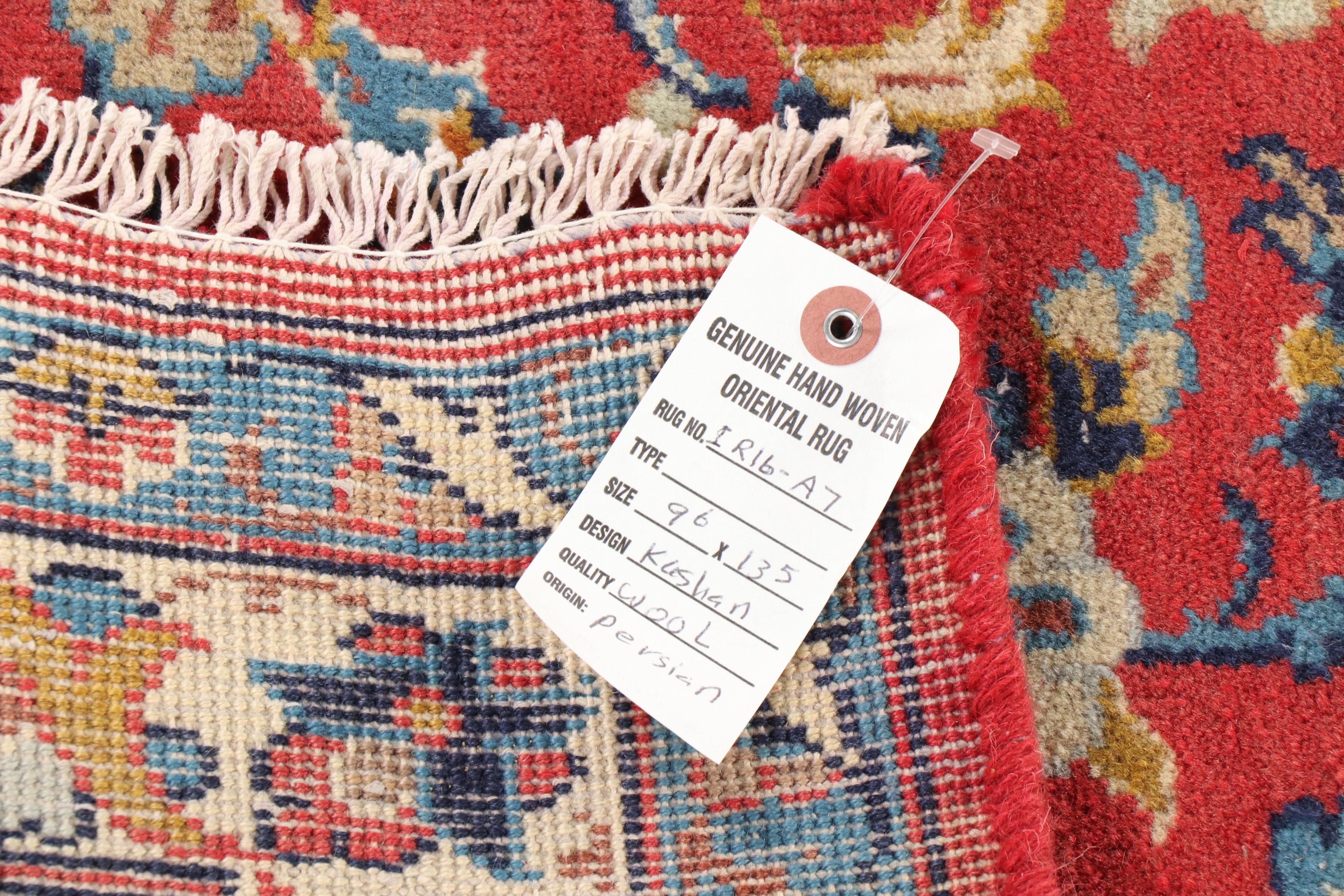 Hand-Knotted Persian Kashan Wool Room Sized Rug