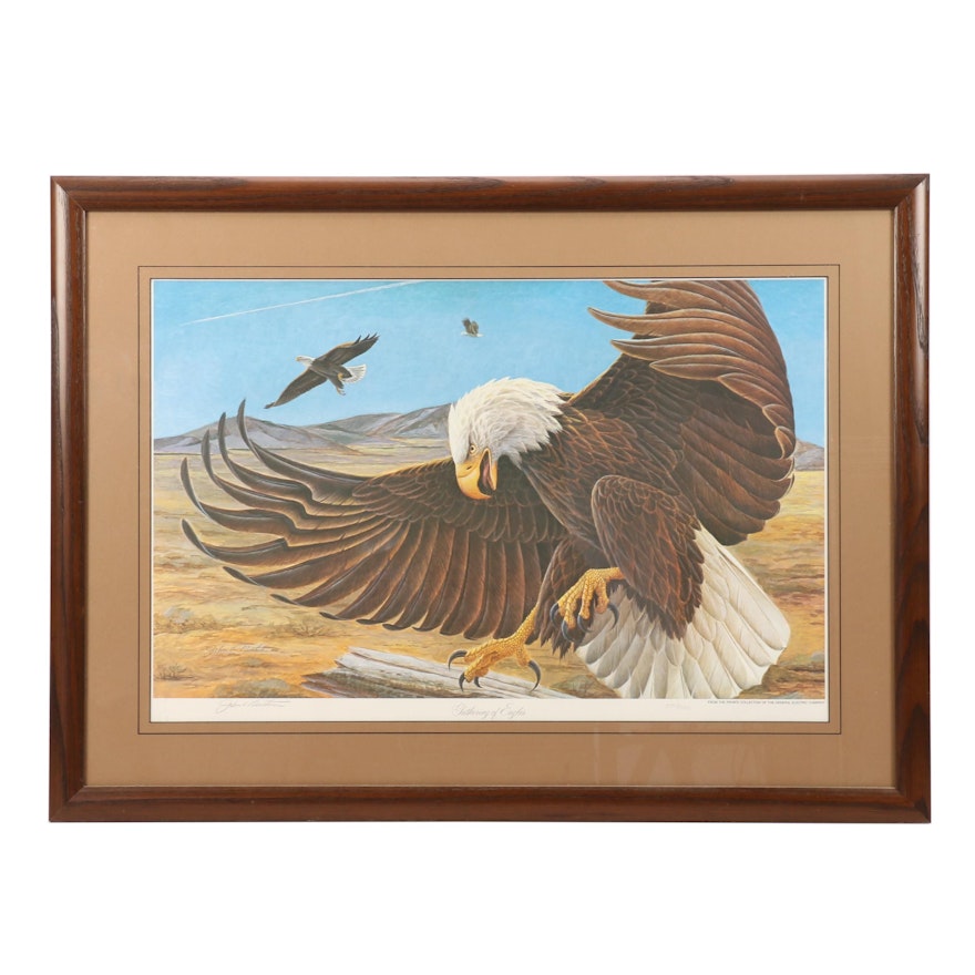 John A. Ruthven Limited Edition Offset Lithograph "Gathering of Eagles"