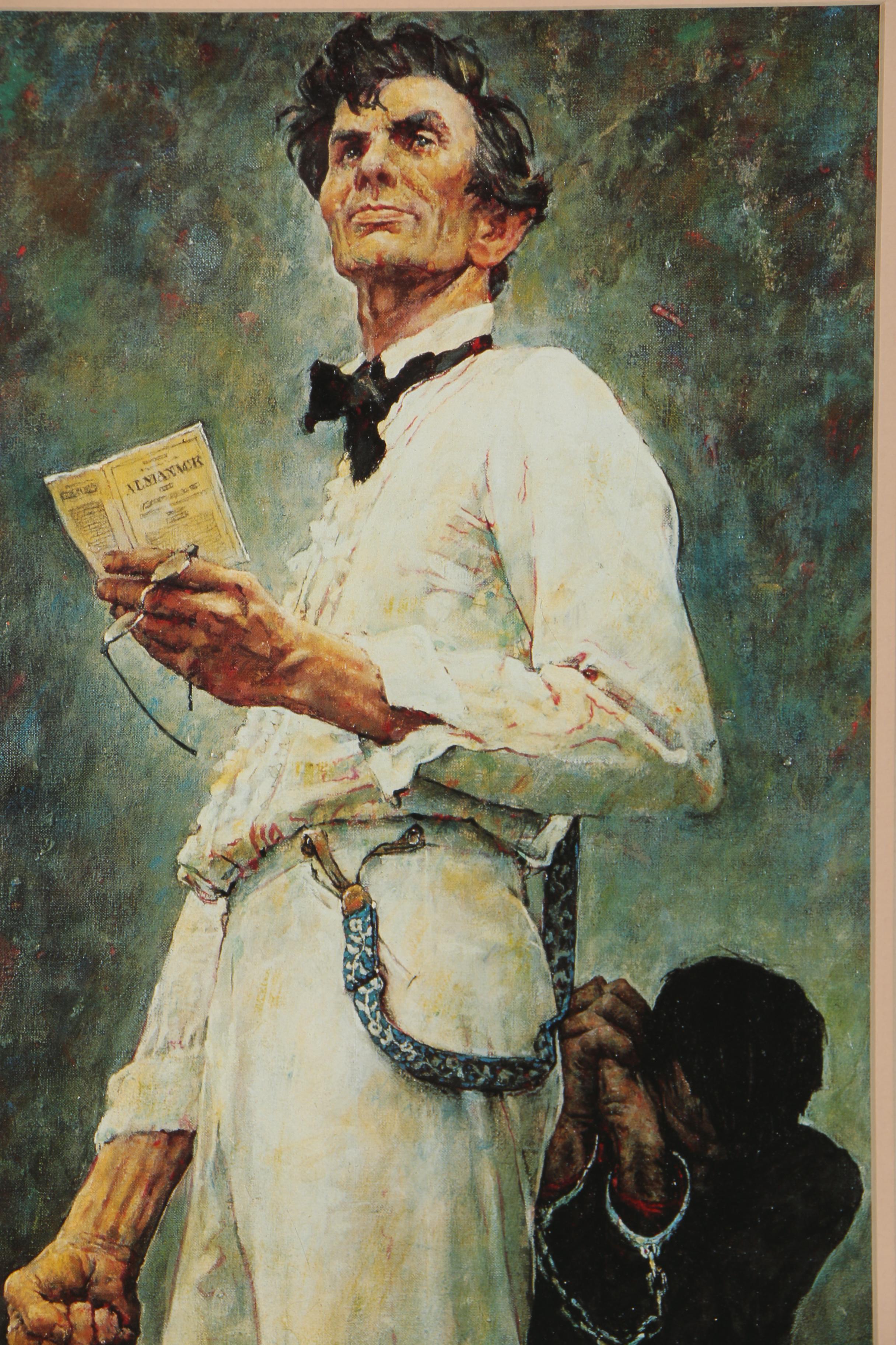 Offset Lithograph after Norman Rockwell "Lincoln For The Defense"