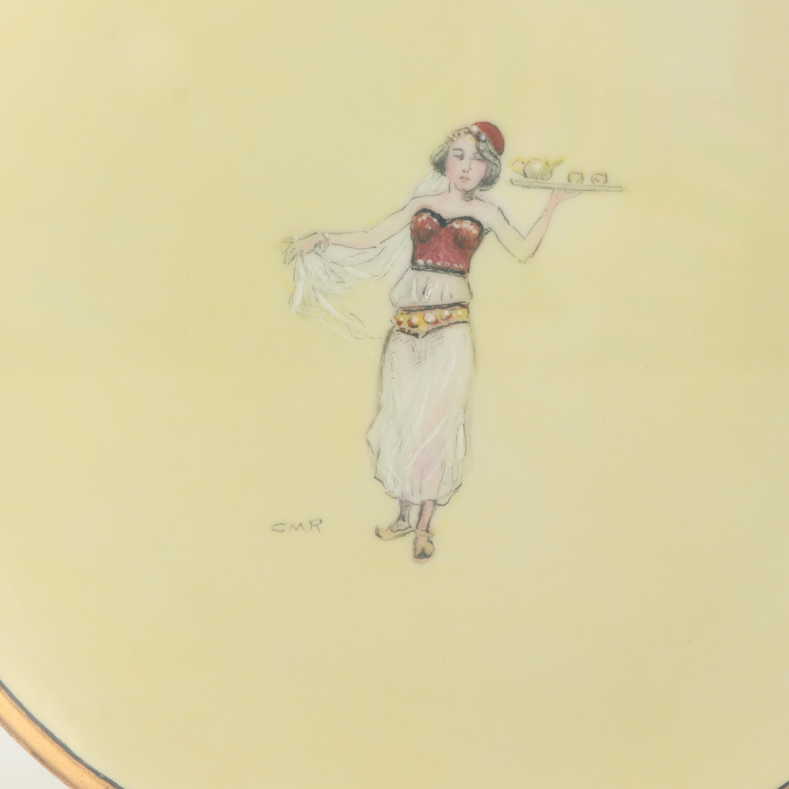 Haviland Limoges Hobbyist Painted Porcelain Plates in Display Cases
