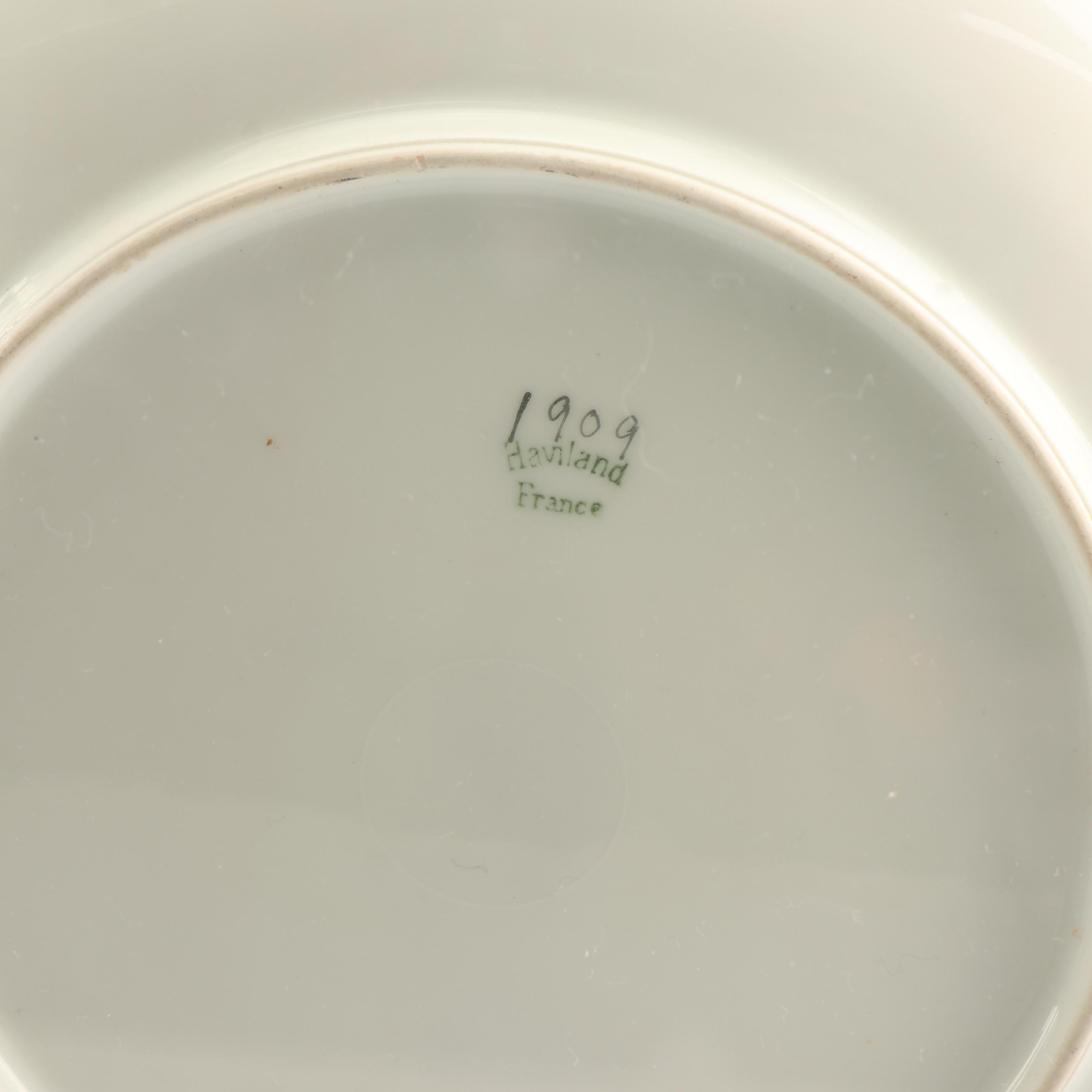 Haviland Limoges Hobbyist Painted Porcelain Plates in Display Cases