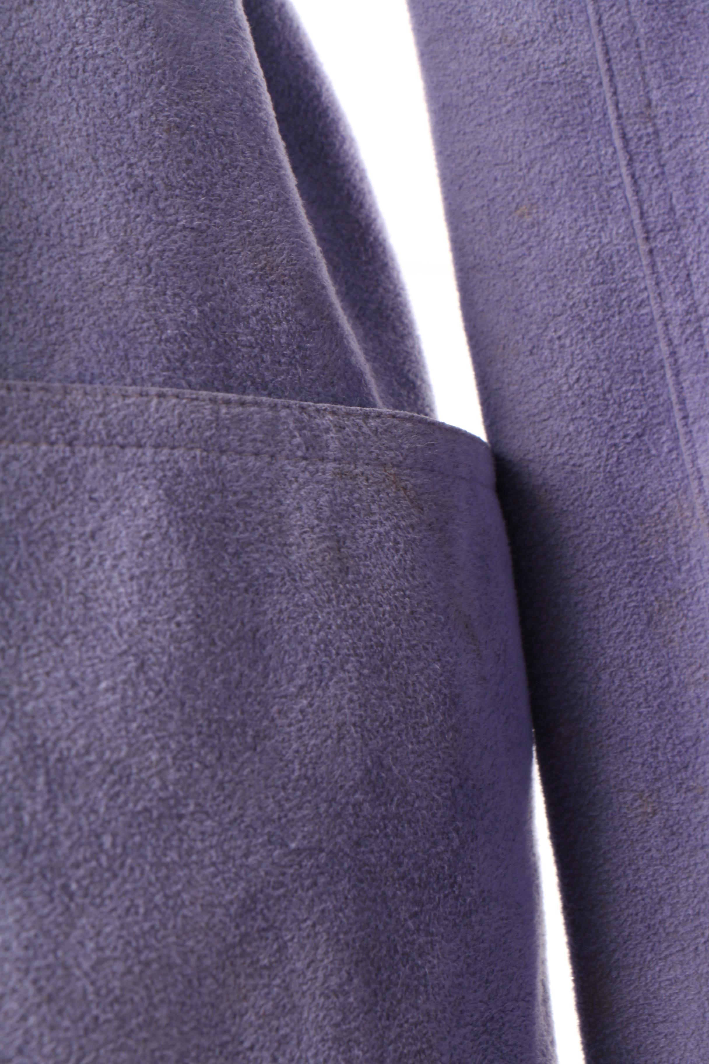 Women's 1970s Vintage Halston Periwinkle Ultrasuede Skirt Suit