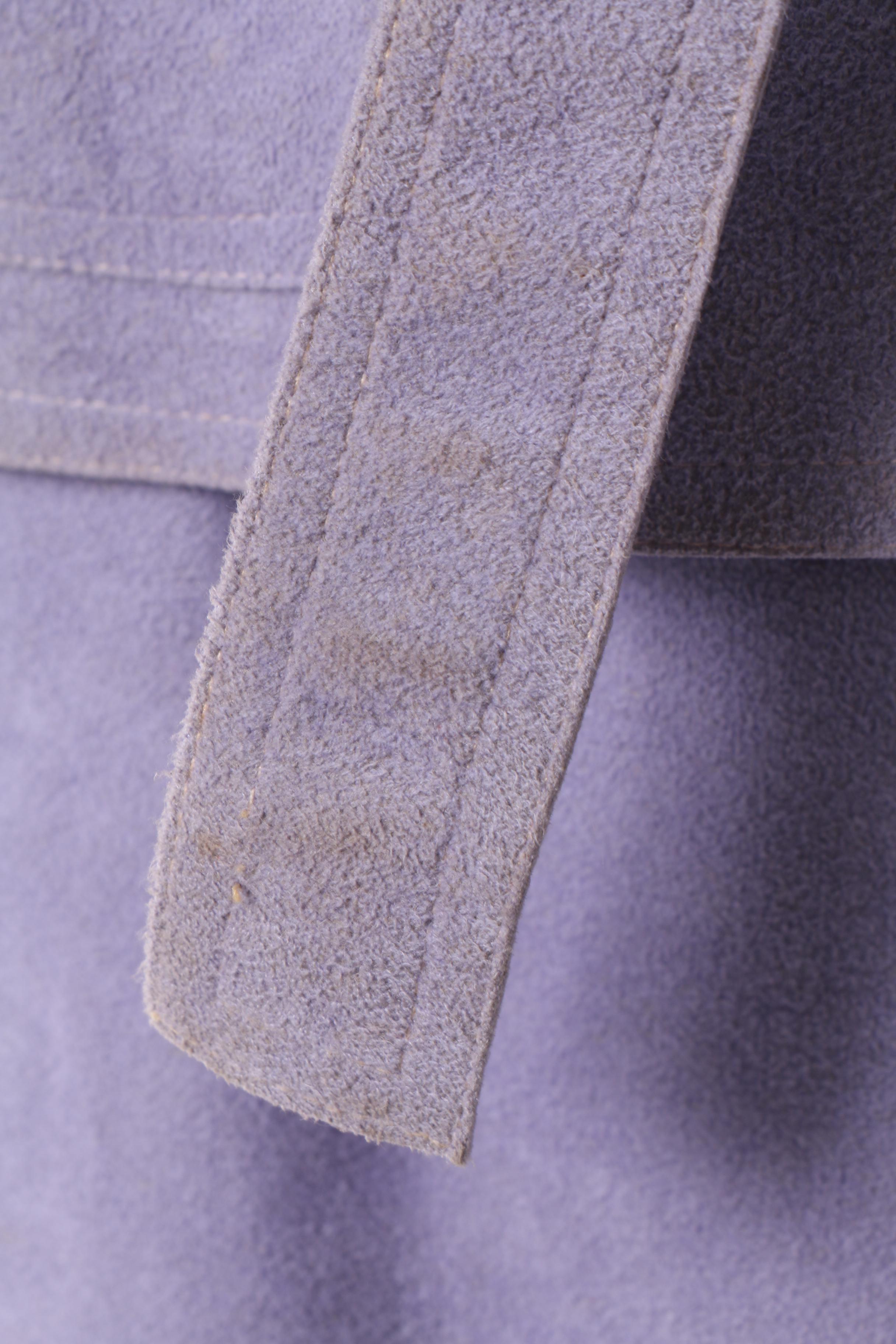 Women's 1970s Vintage Halston Periwinkle Ultrasuede Skirt Suit