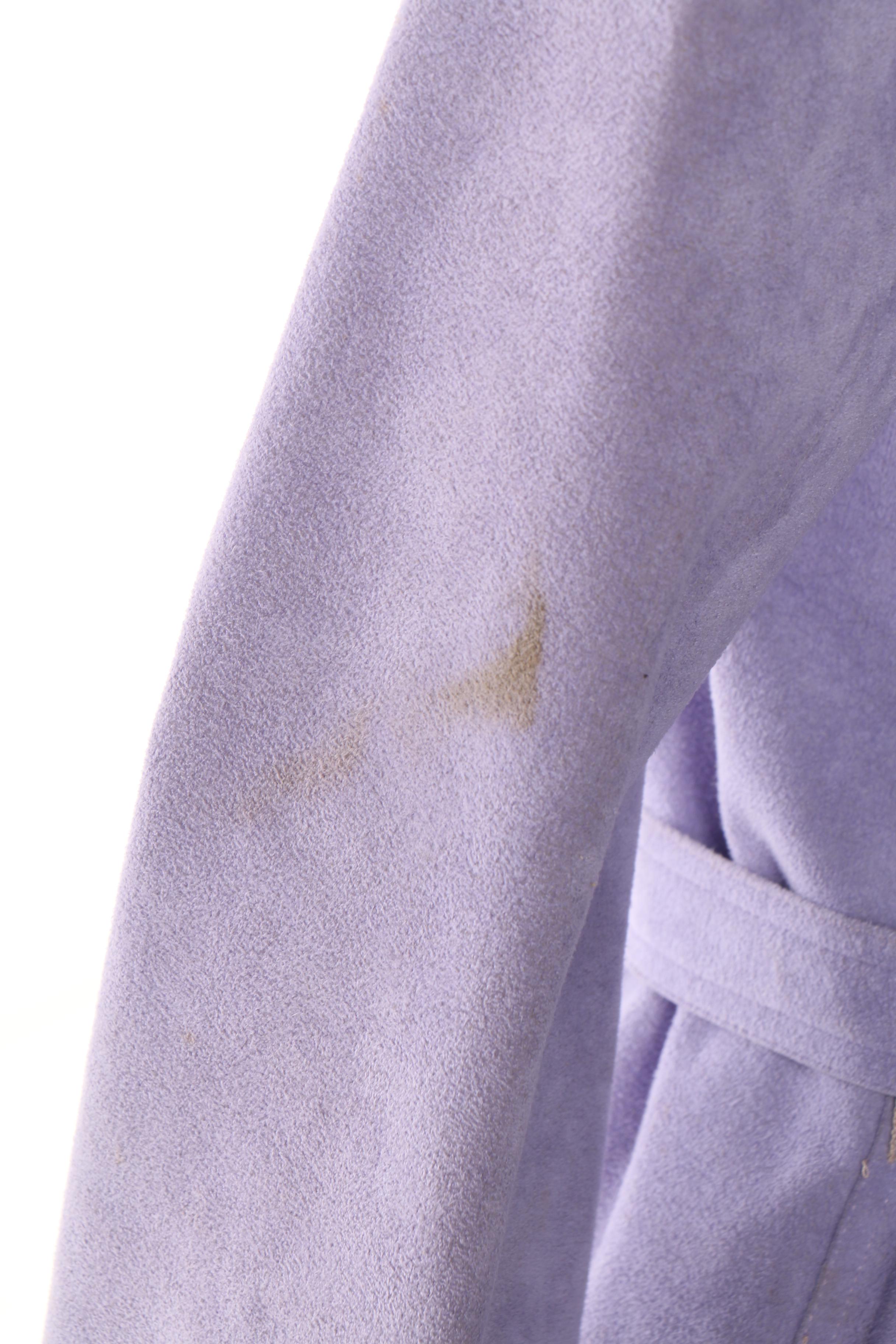 Women's 1970s Vintage Halston Periwinkle Ultrasuede Skirt Suit