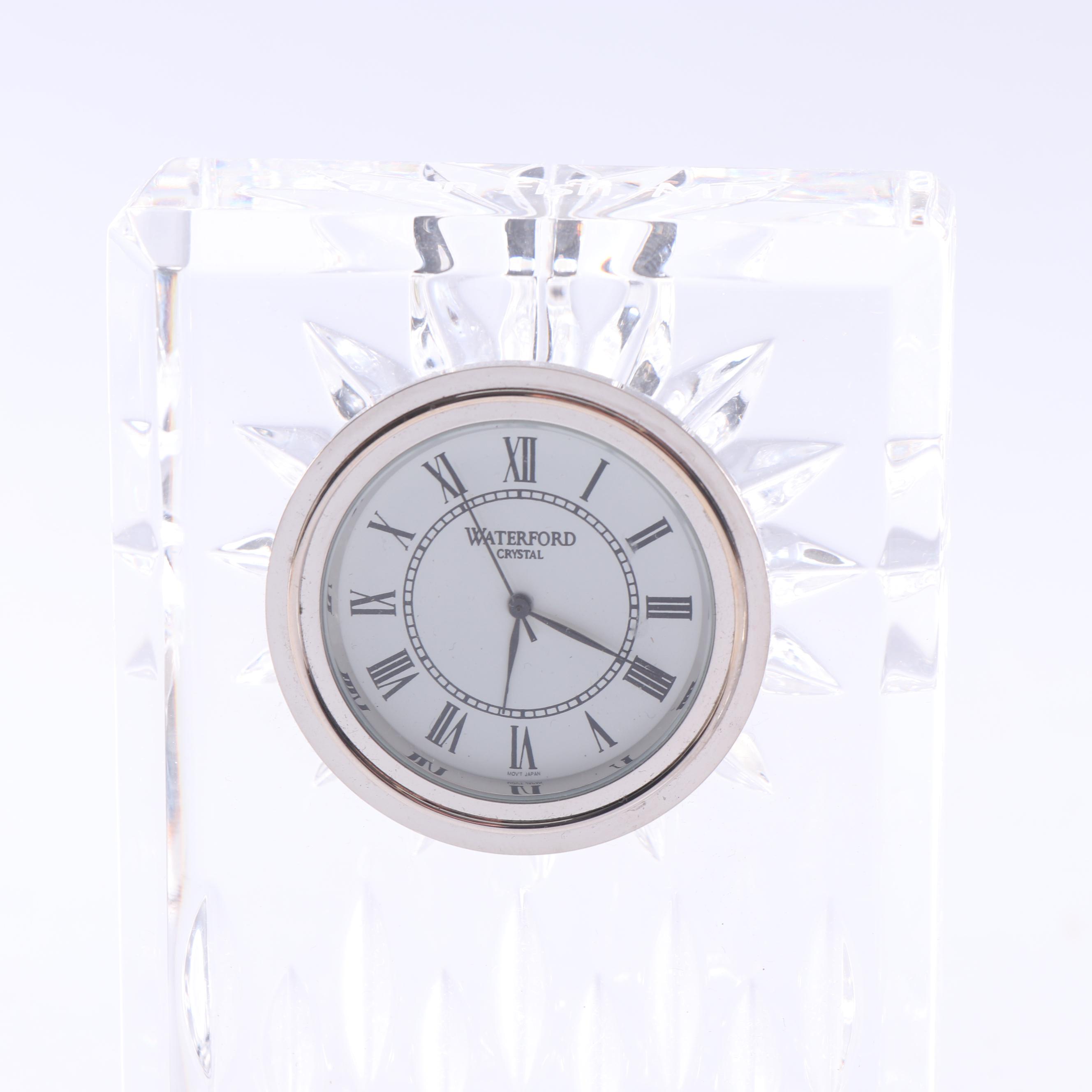 Waterford, Wedgwood, and Lenox Desk Clocks