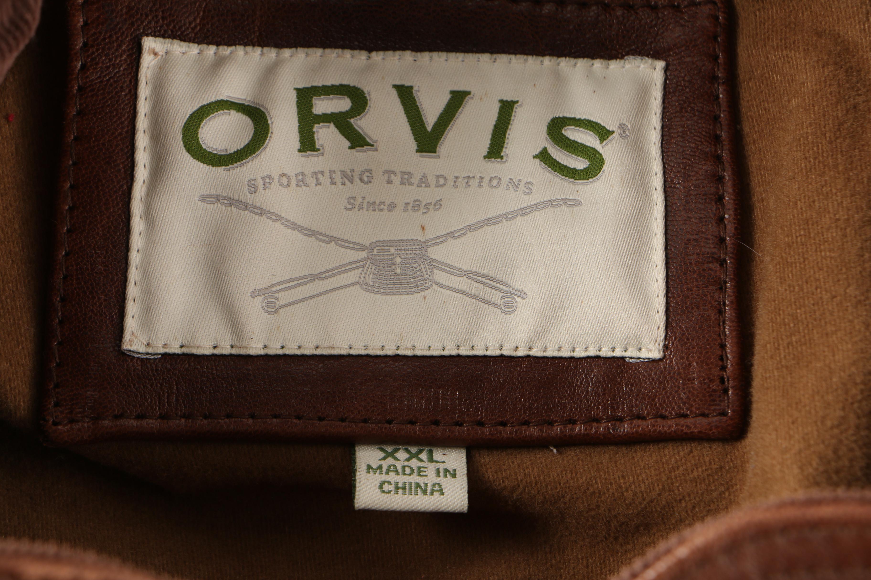 Men's Orvis Leather Vest and Marti's Leather Jacket