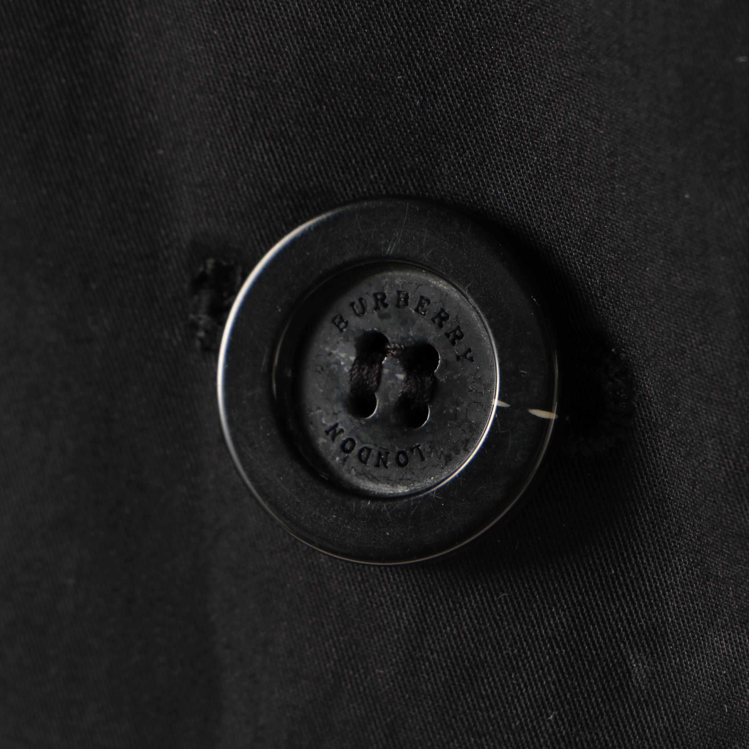 Women's 2007 Burberry London Irene Black Cotton Double-Breasted Trench Coat