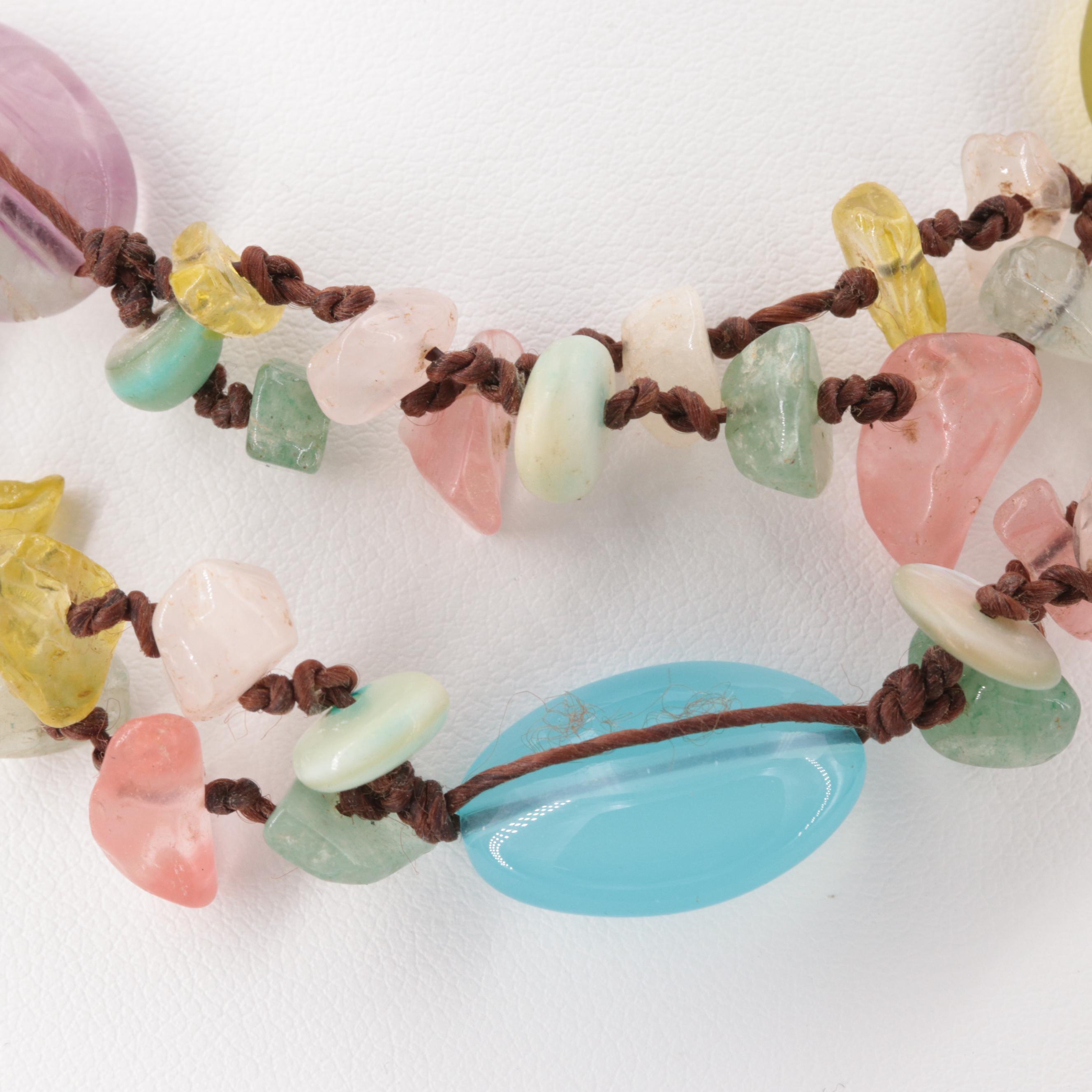 Fluorite, Aventurine and Chalcedony Necklace