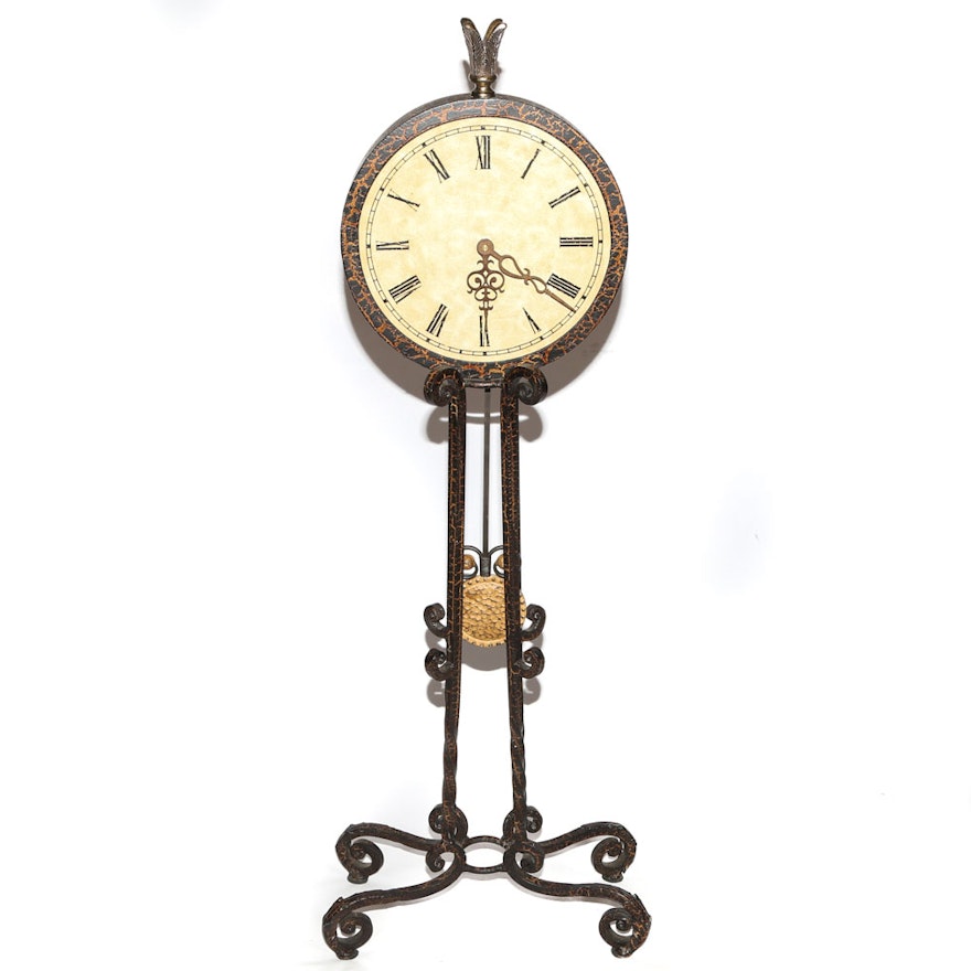 Wrought Iron Pendulum Floor Clock