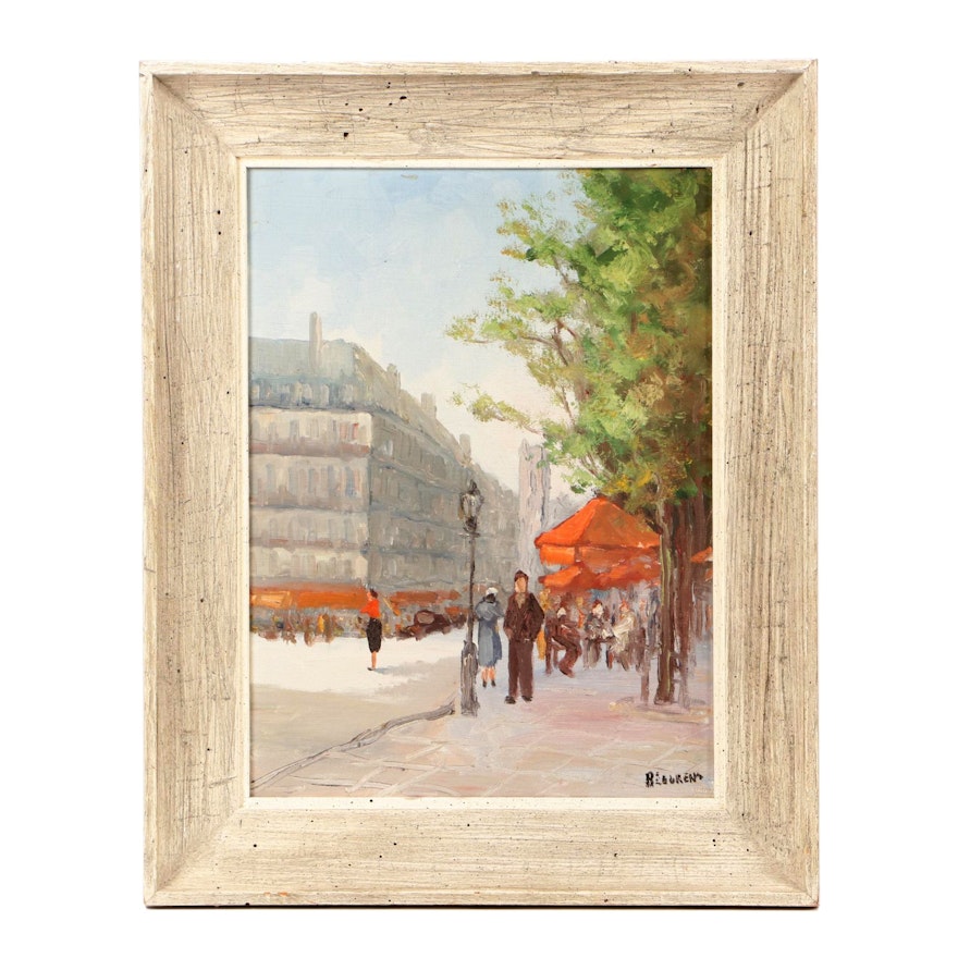 Oil Painting of Parisian Street Scene