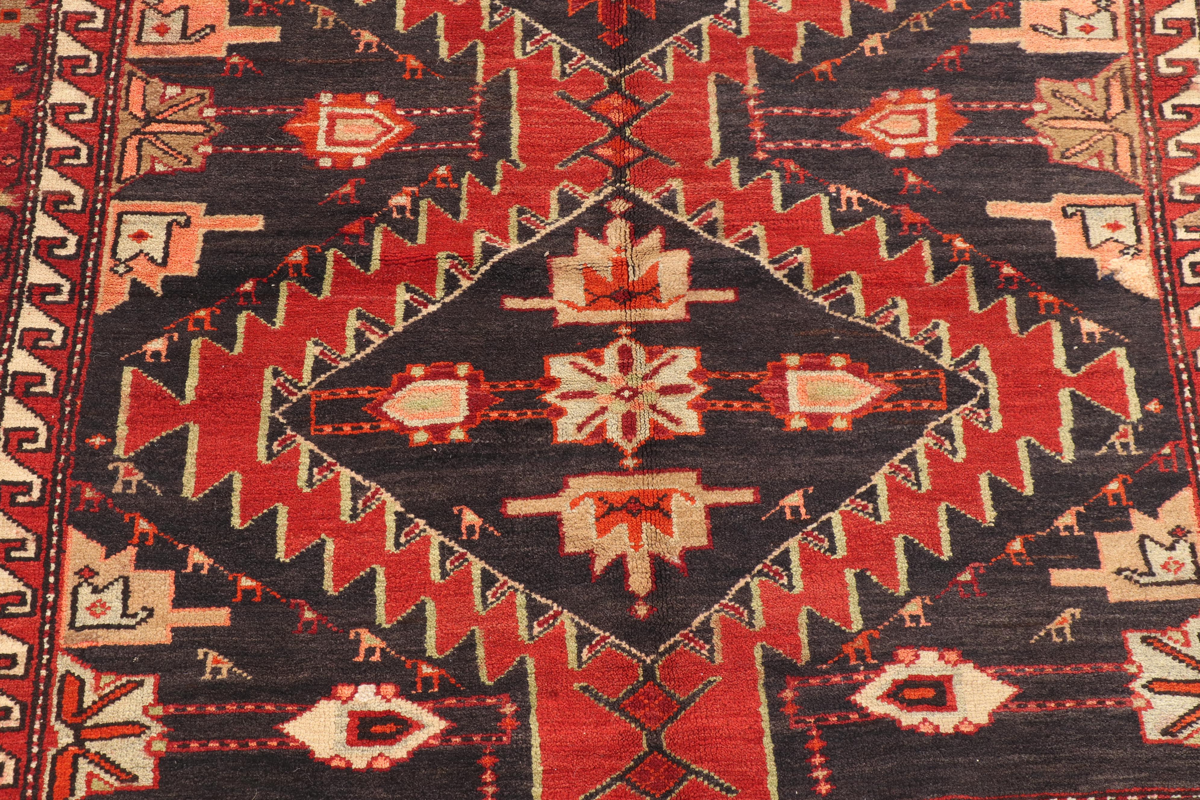 Hand-Knotted Caucasian Karabagh Wool Long Rug