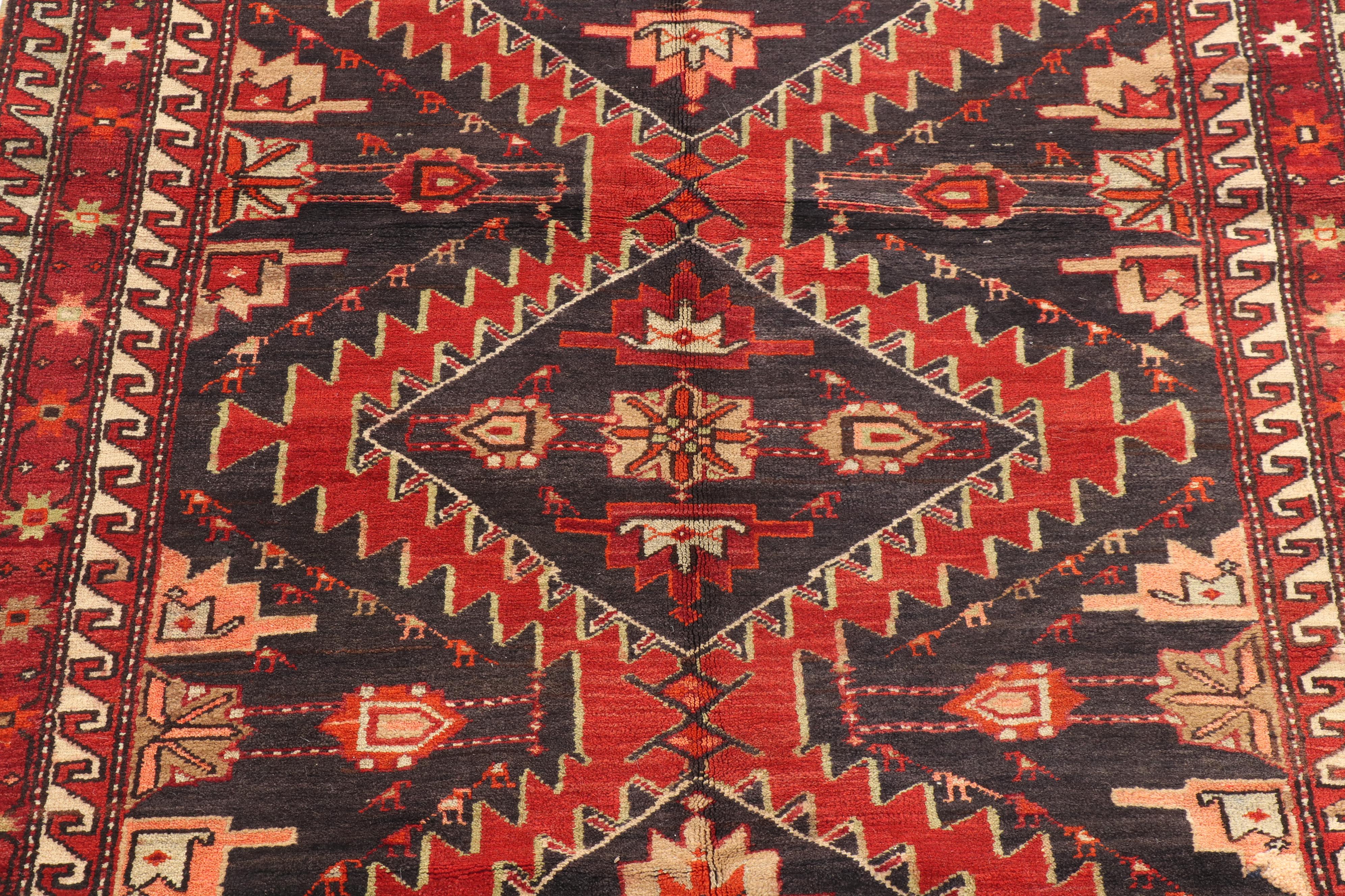 Hand-Knotted Caucasian Karabagh Wool Long Rug