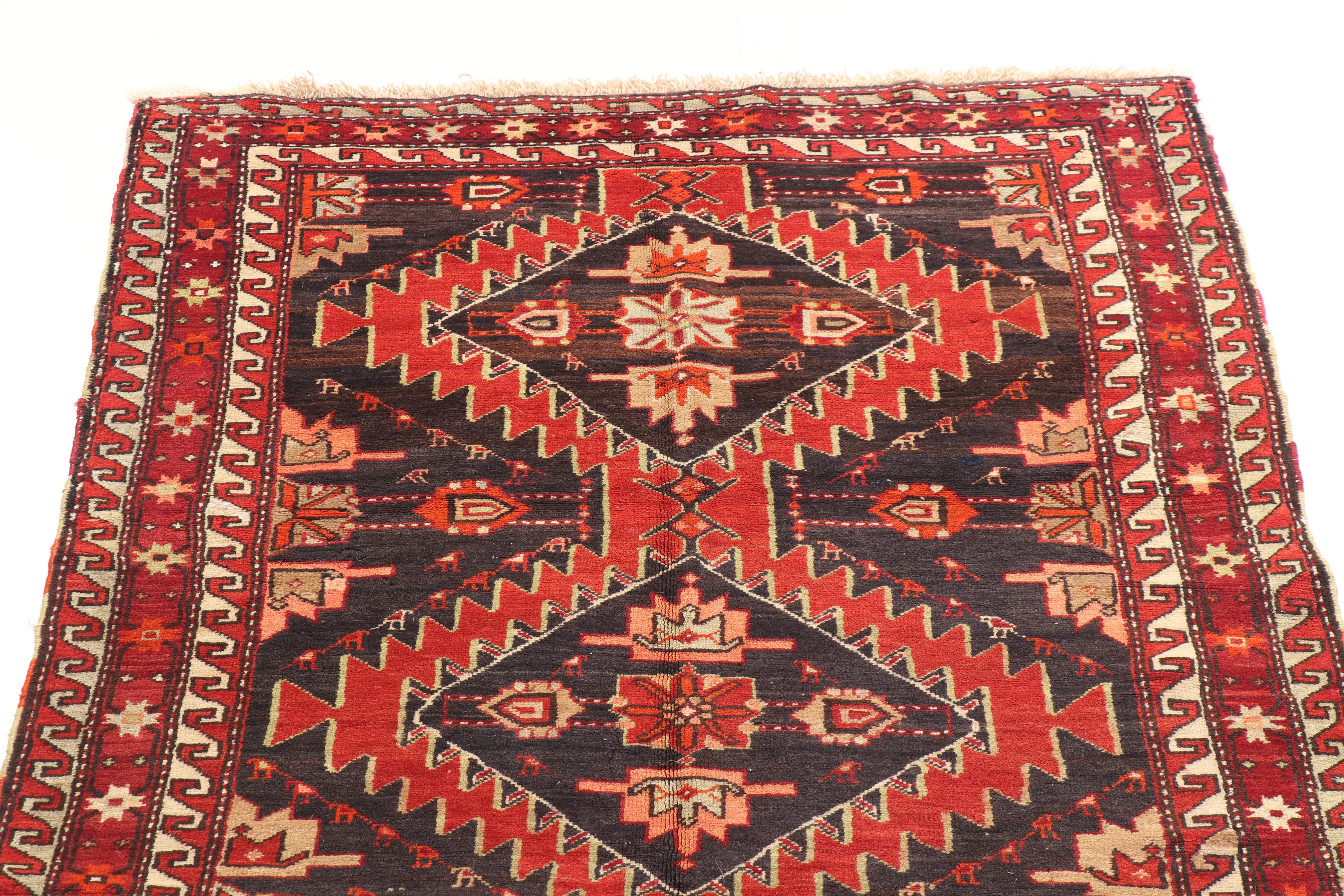 Hand-Knotted Caucasian Karabagh Wool Long Rug