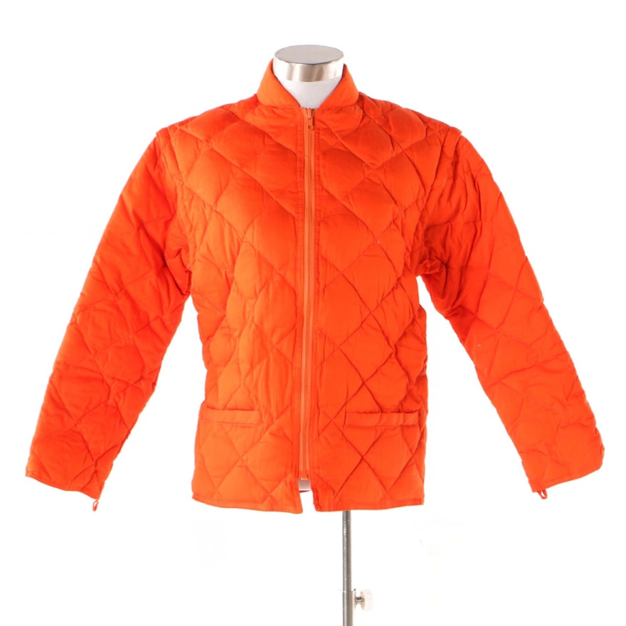 Women's J. Crew Orange Quilted Down Jacket