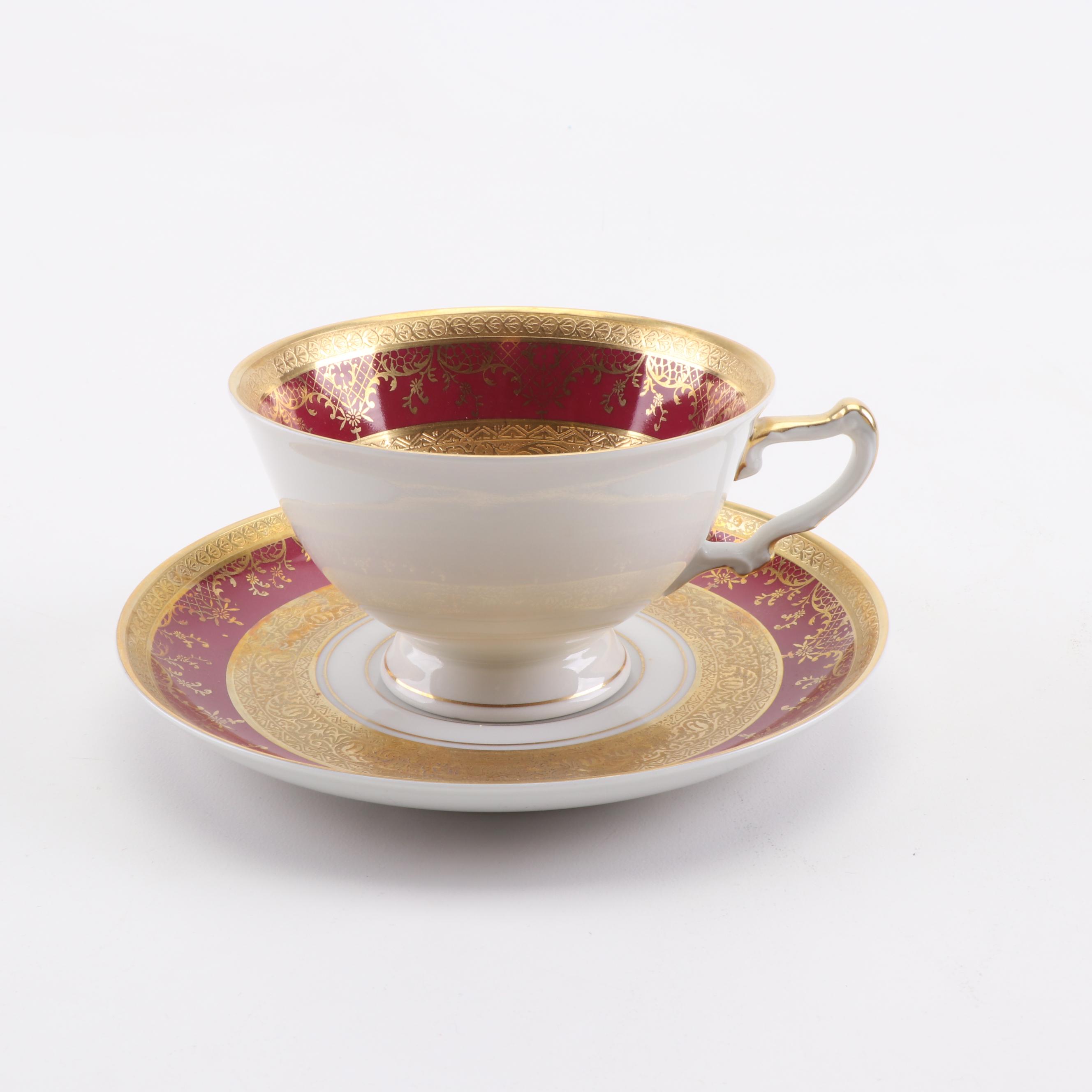 Heinrich and Hutschenreuther Porcelain Cups and Saucers