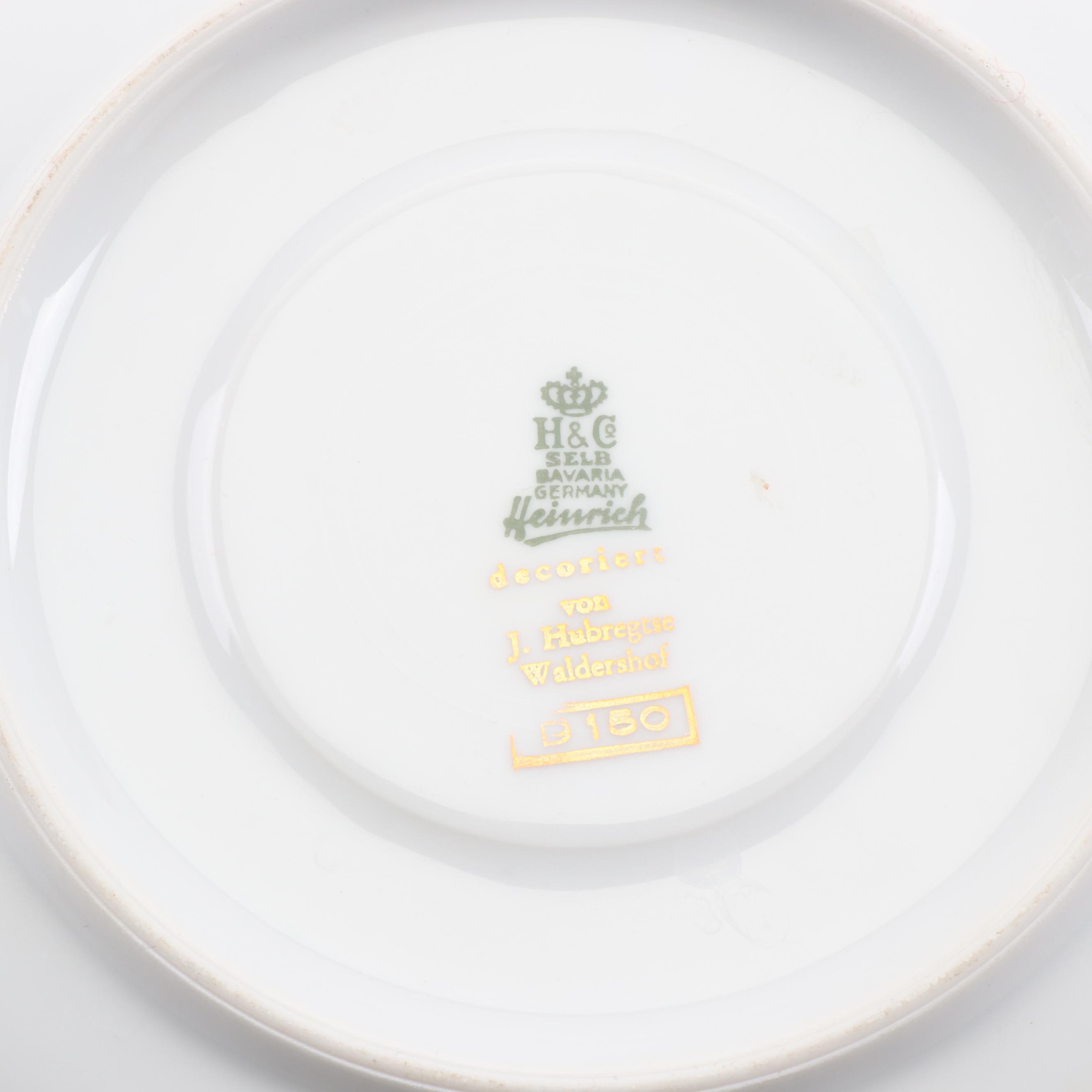 Heinrich and Hutschenreuther Porcelain Cups and Saucers