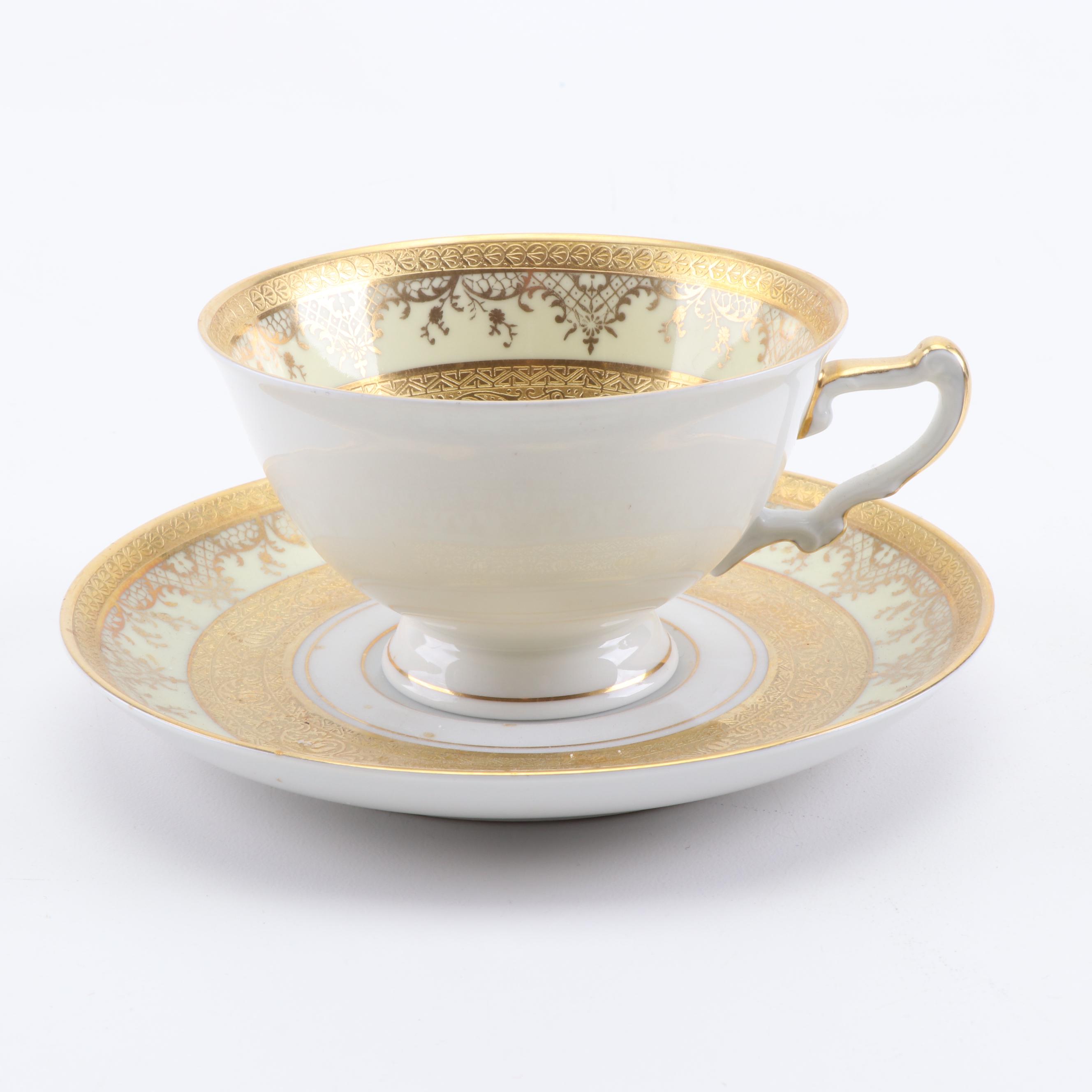 Heinrich and Hutschenreuther Porcelain Cups and Saucers