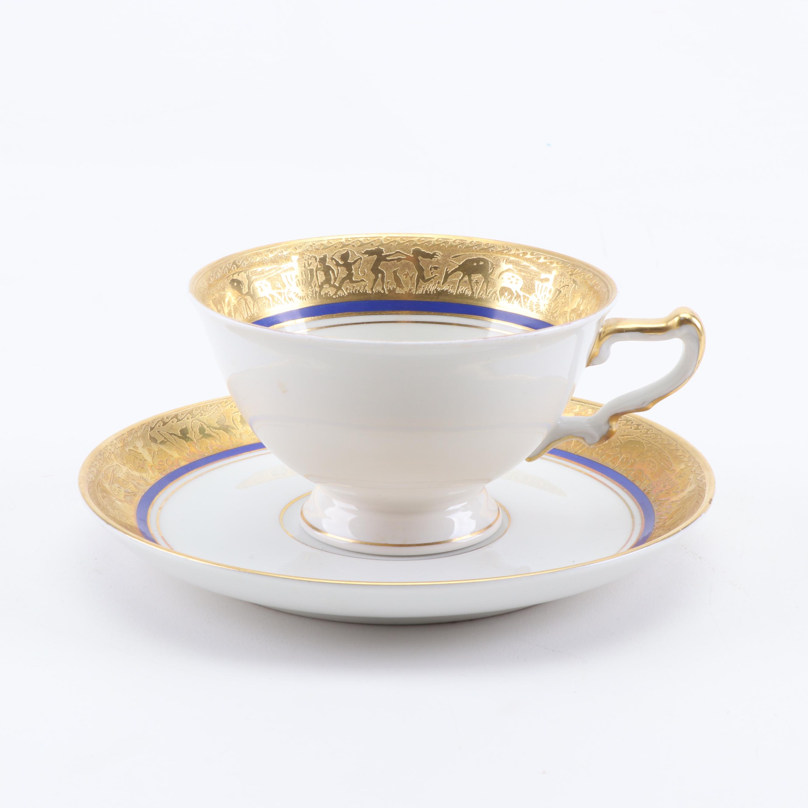 Heinrich and Hutschenreuther Porcelain Cups and Saucers