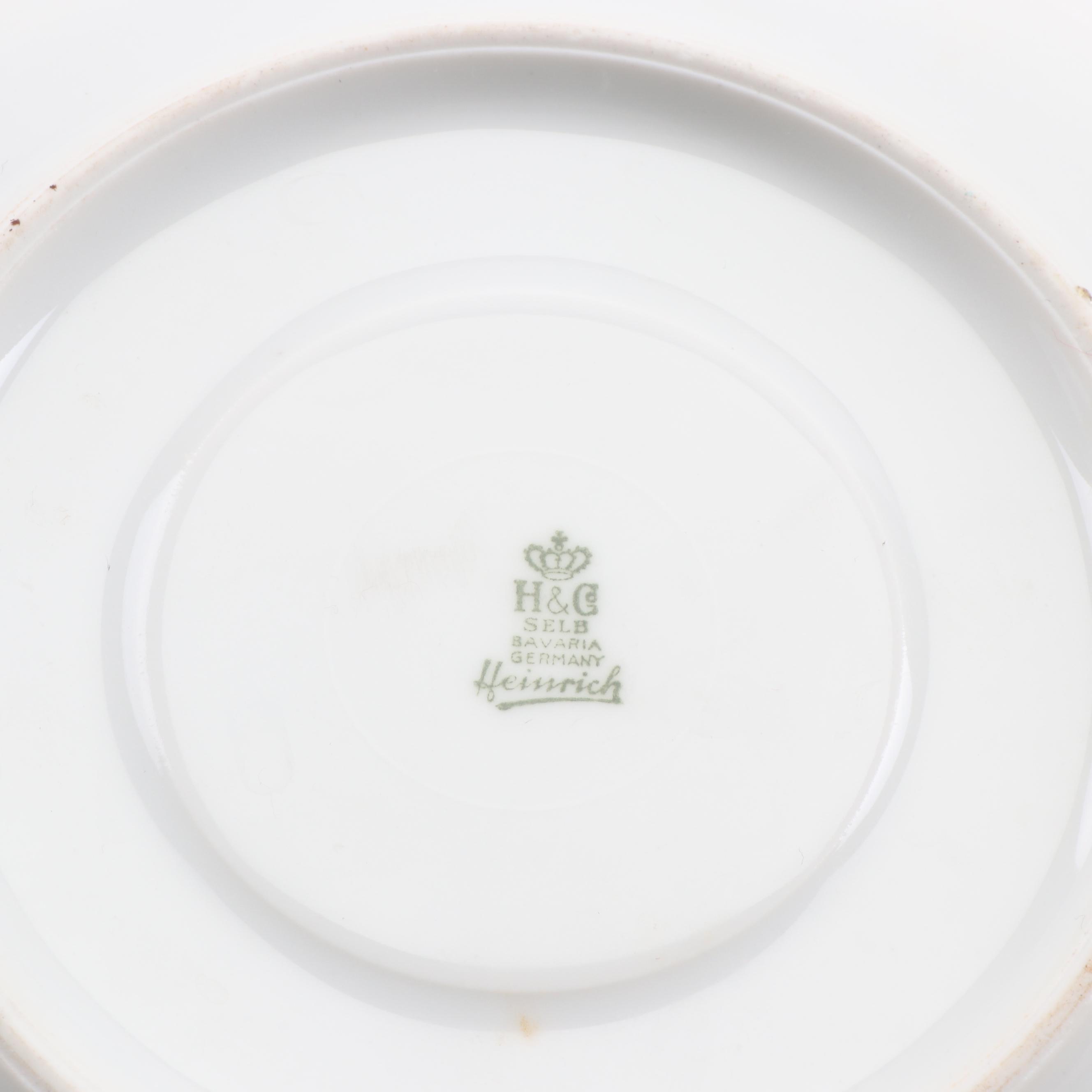 Heinrich and Hutschenreuther Porcelain Cups and Saucers