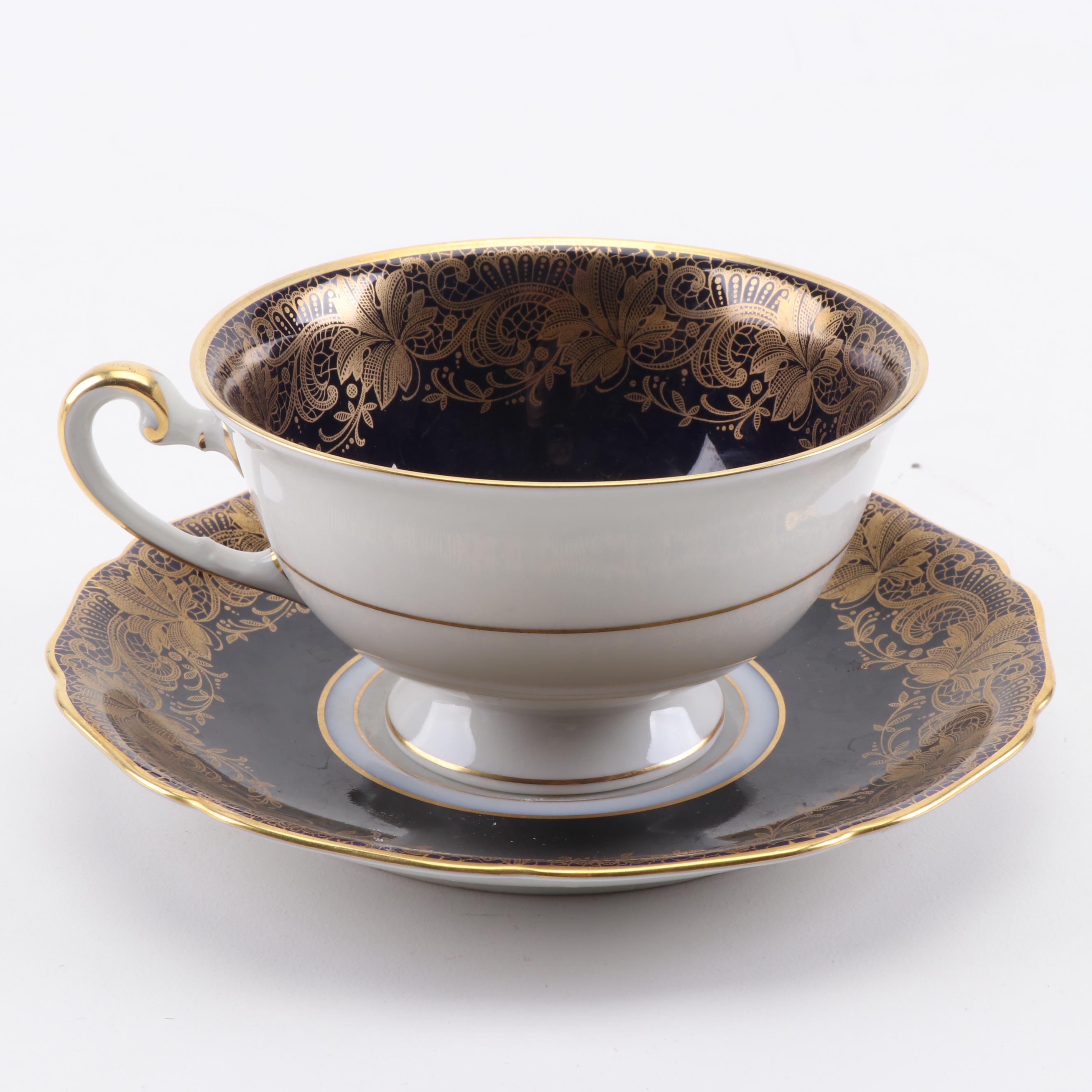 Heinrich and Hutschenreuther Porcelain Cups and Saucers