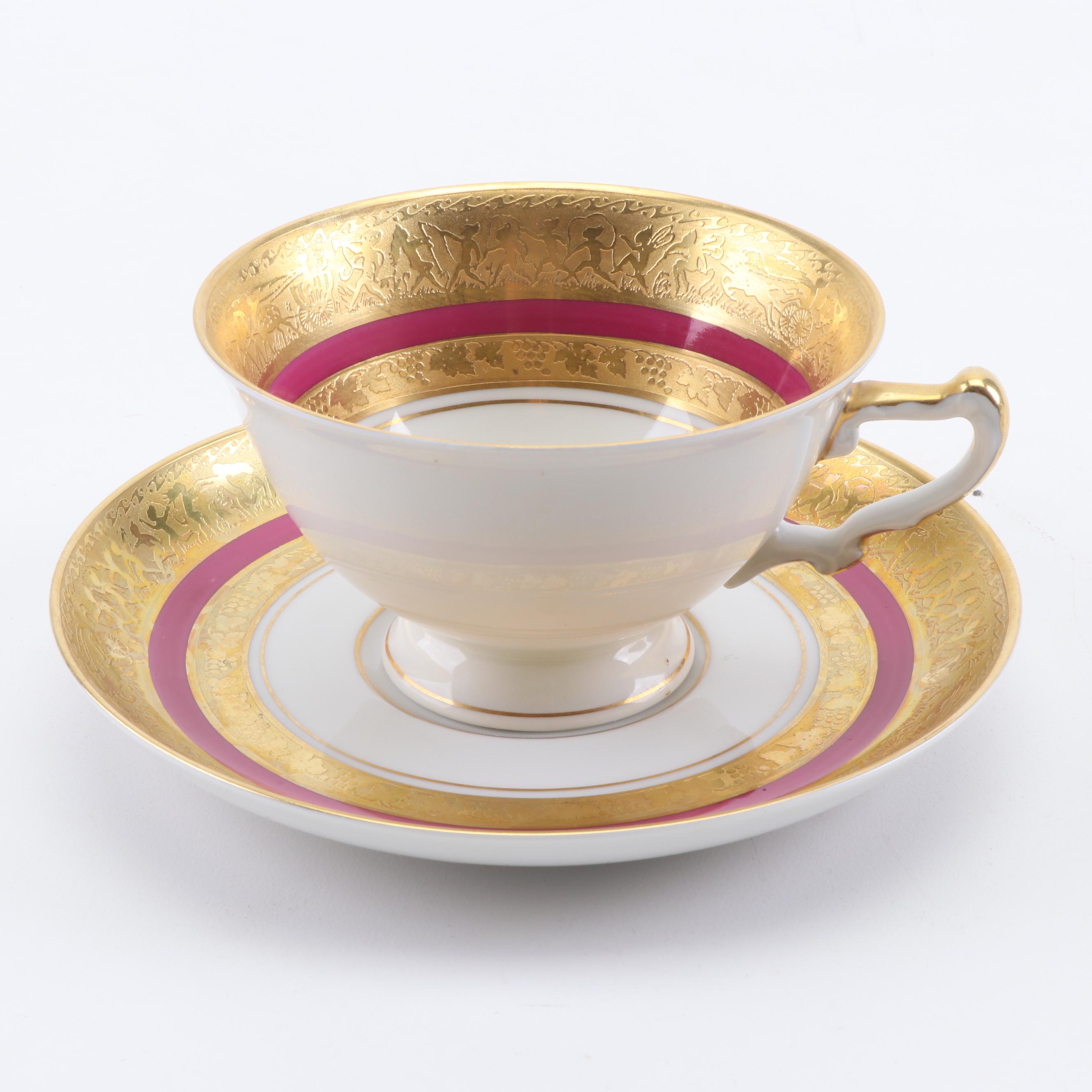 Heinrich and Hutschenreuther Porcelain Cups and Saucers