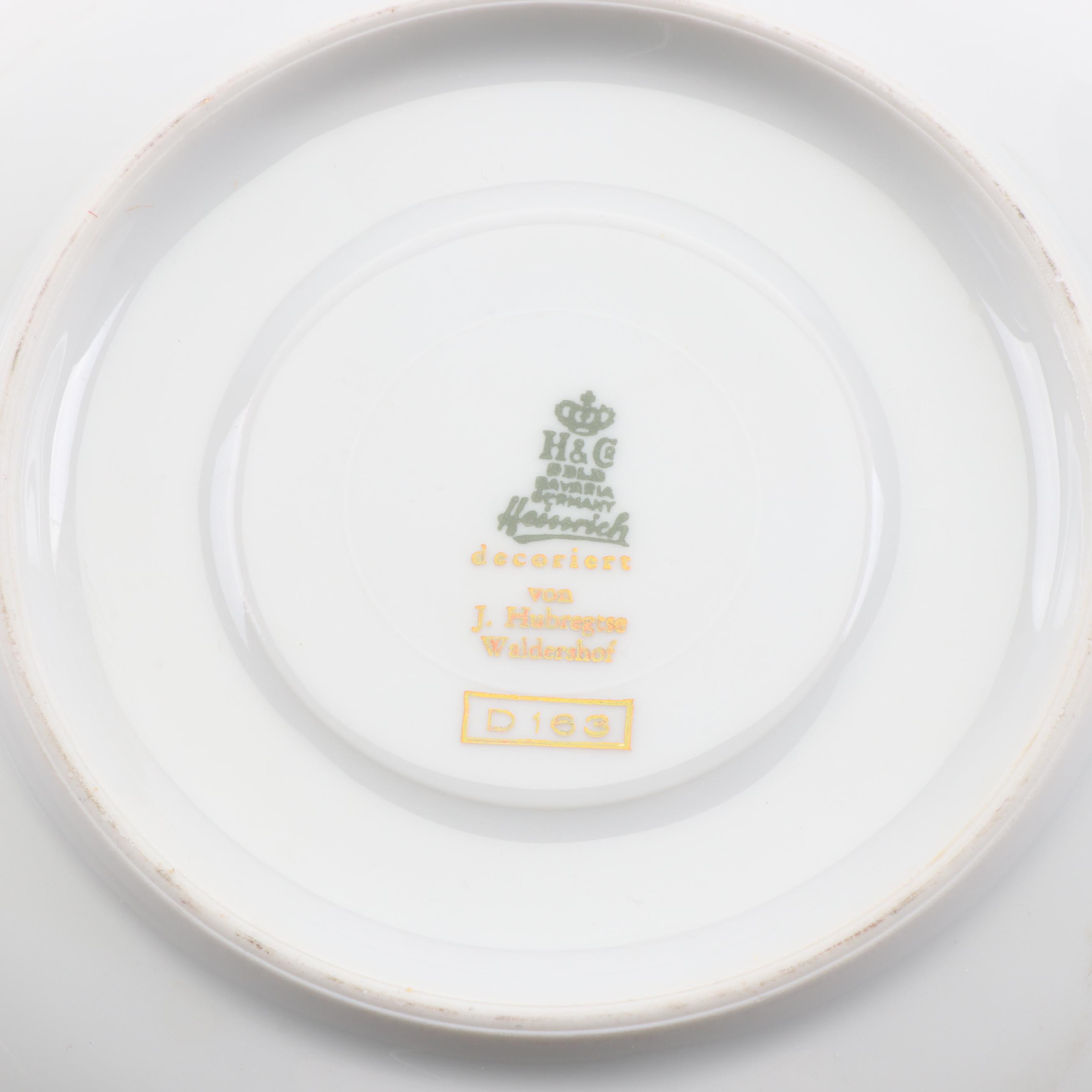 Heinrich and Hutschenreuther Porcelain Cups and Saucers