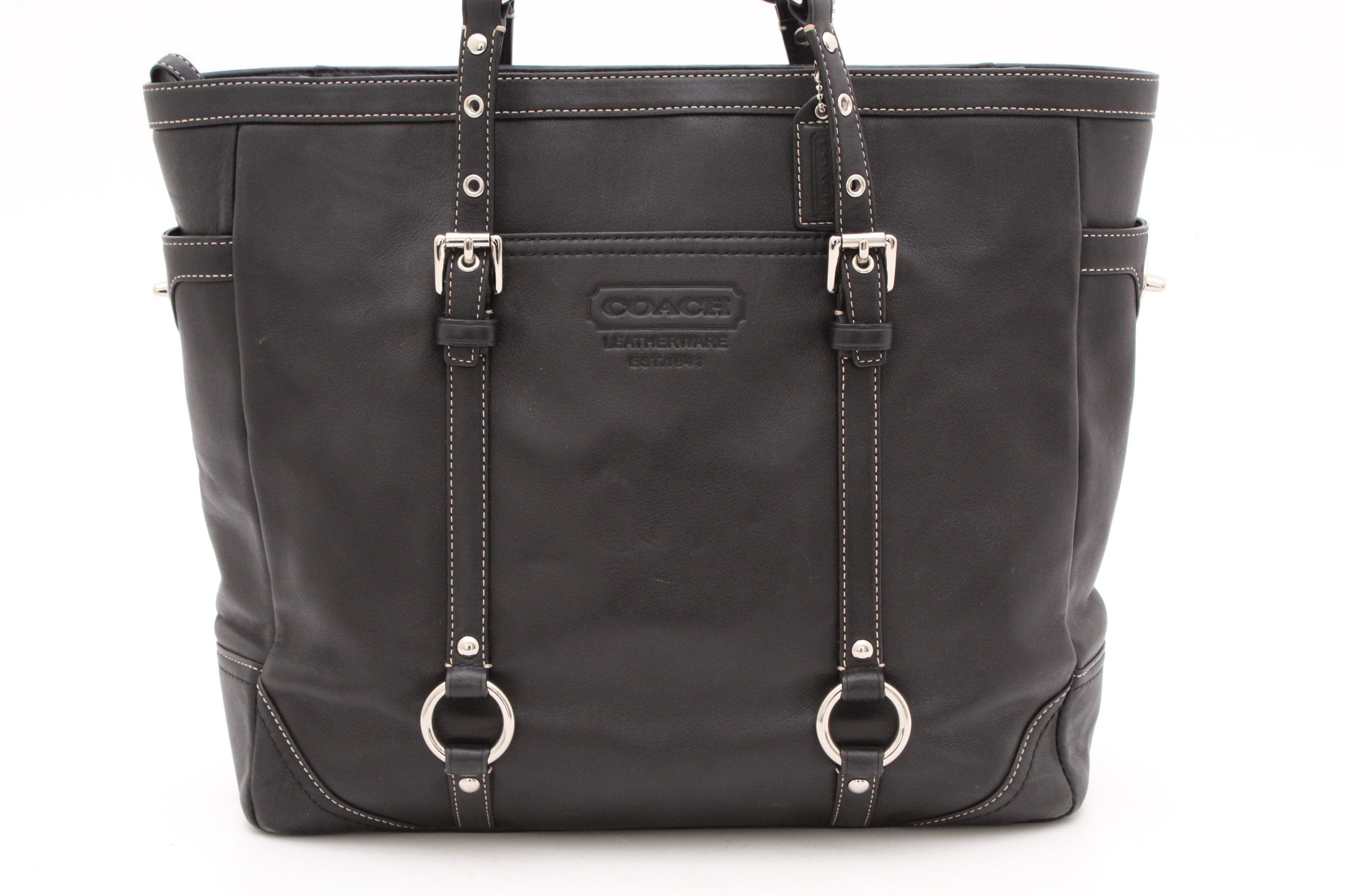 2008 Coach Gallery Black Leather Tote Bag