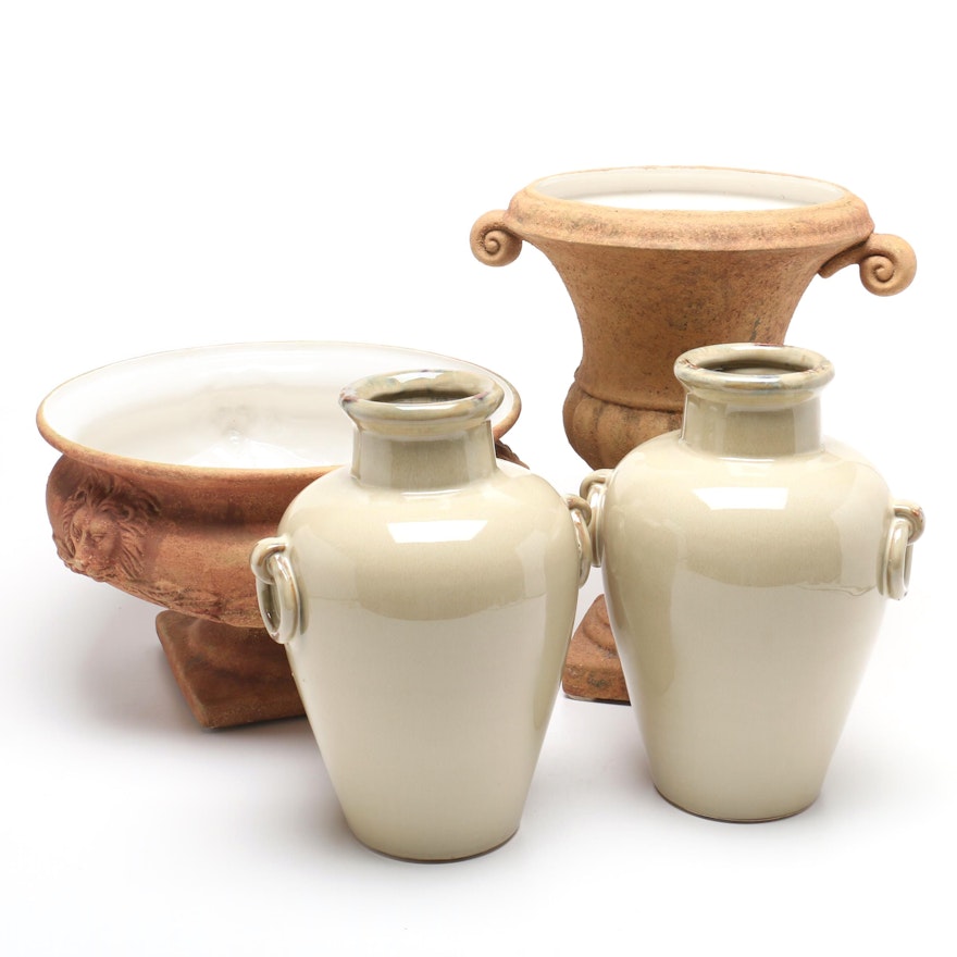 Glazed Ceramic Urns and Vases