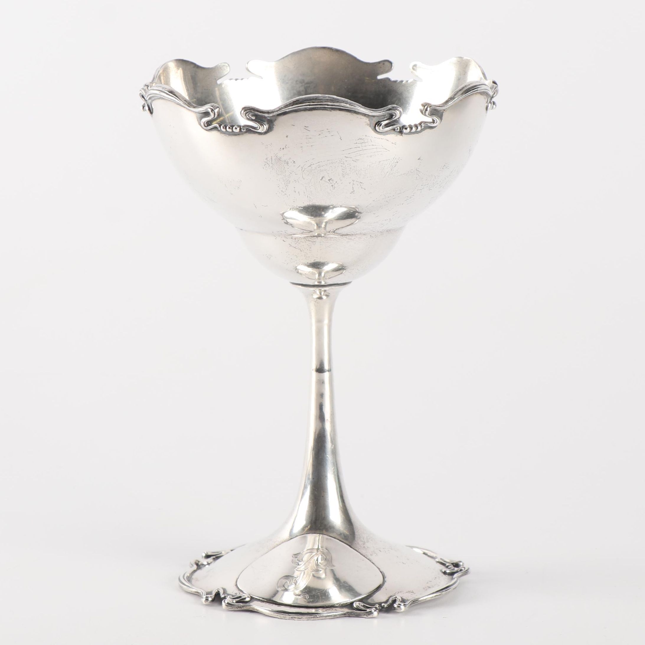 Art Nouveau Style Sterling Silver Compote, Early 20th Century