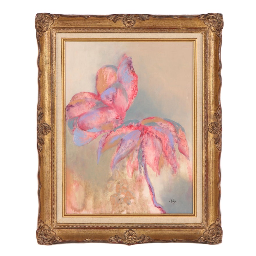 Kay Abstract Floral Oil Painting