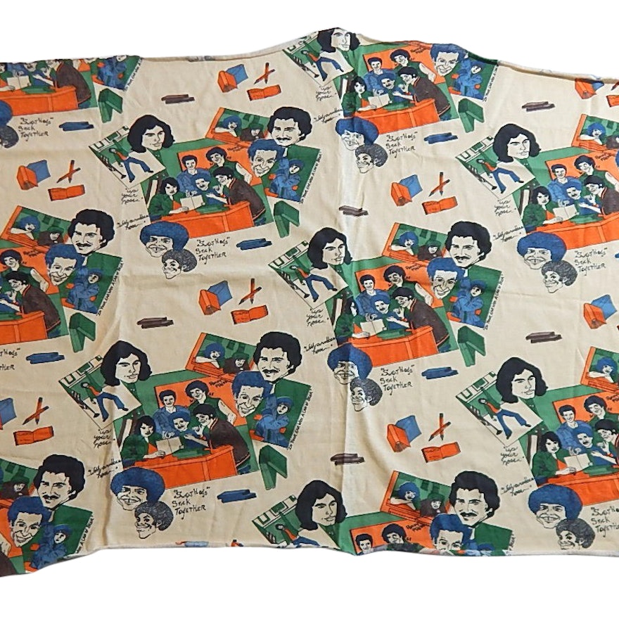 1970s Jersey Fabric Featuring "Welcome Back Kotter" Animated Characters