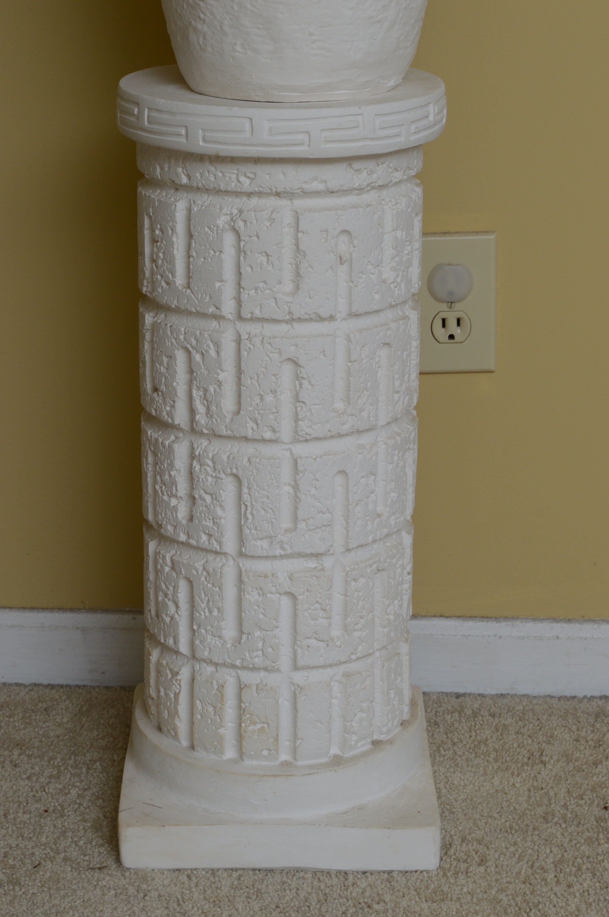 Plaster Pillar with Vase from Mexico