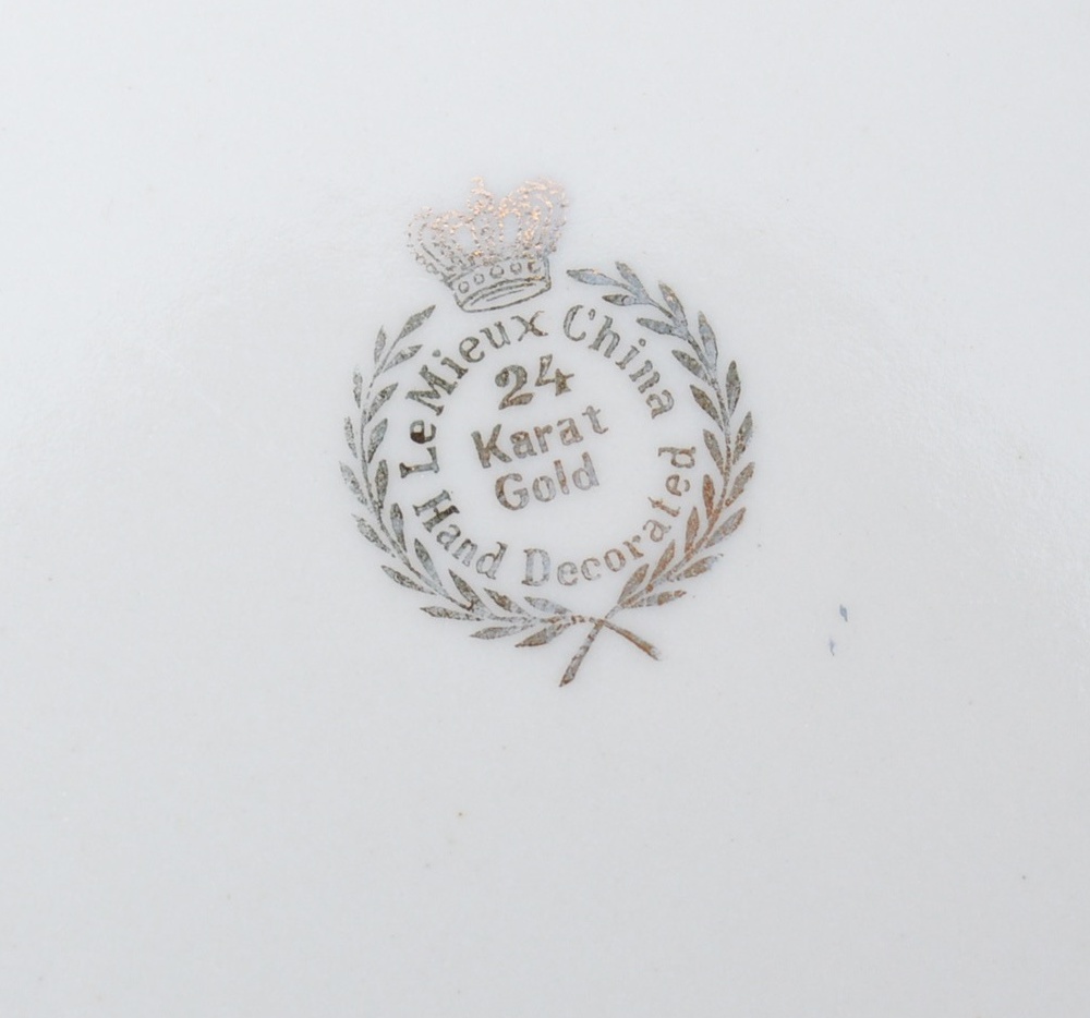 Le Mieux China Hand Decorated 24K Gold Accented China