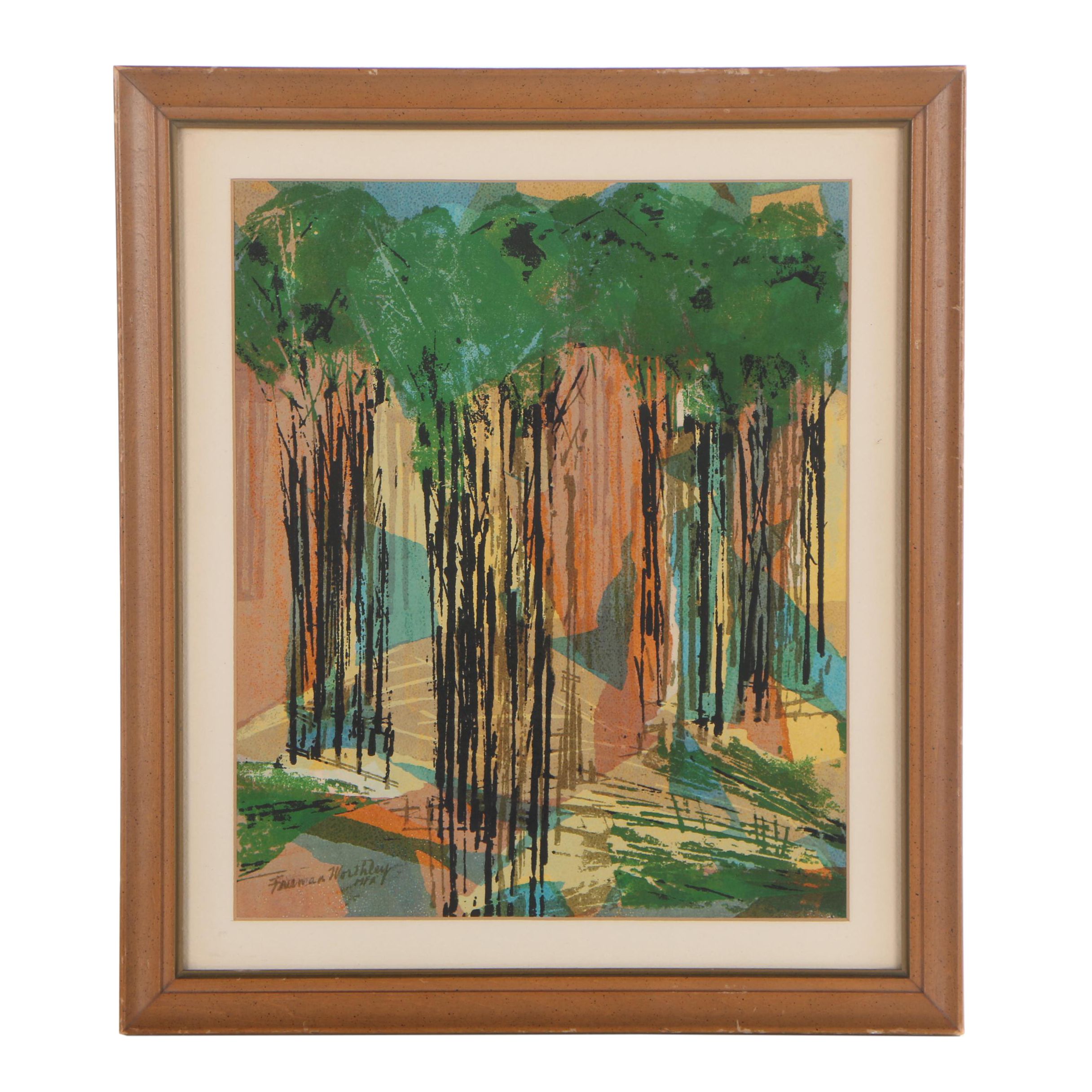 Freeman Worthley Abstract Serigraph "Forest"
