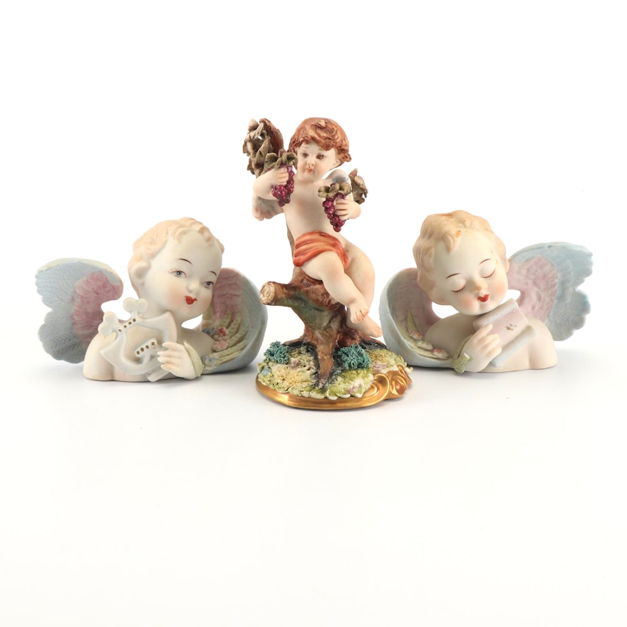 Occupied Japan Bisque Angel Figurines by Lamore China