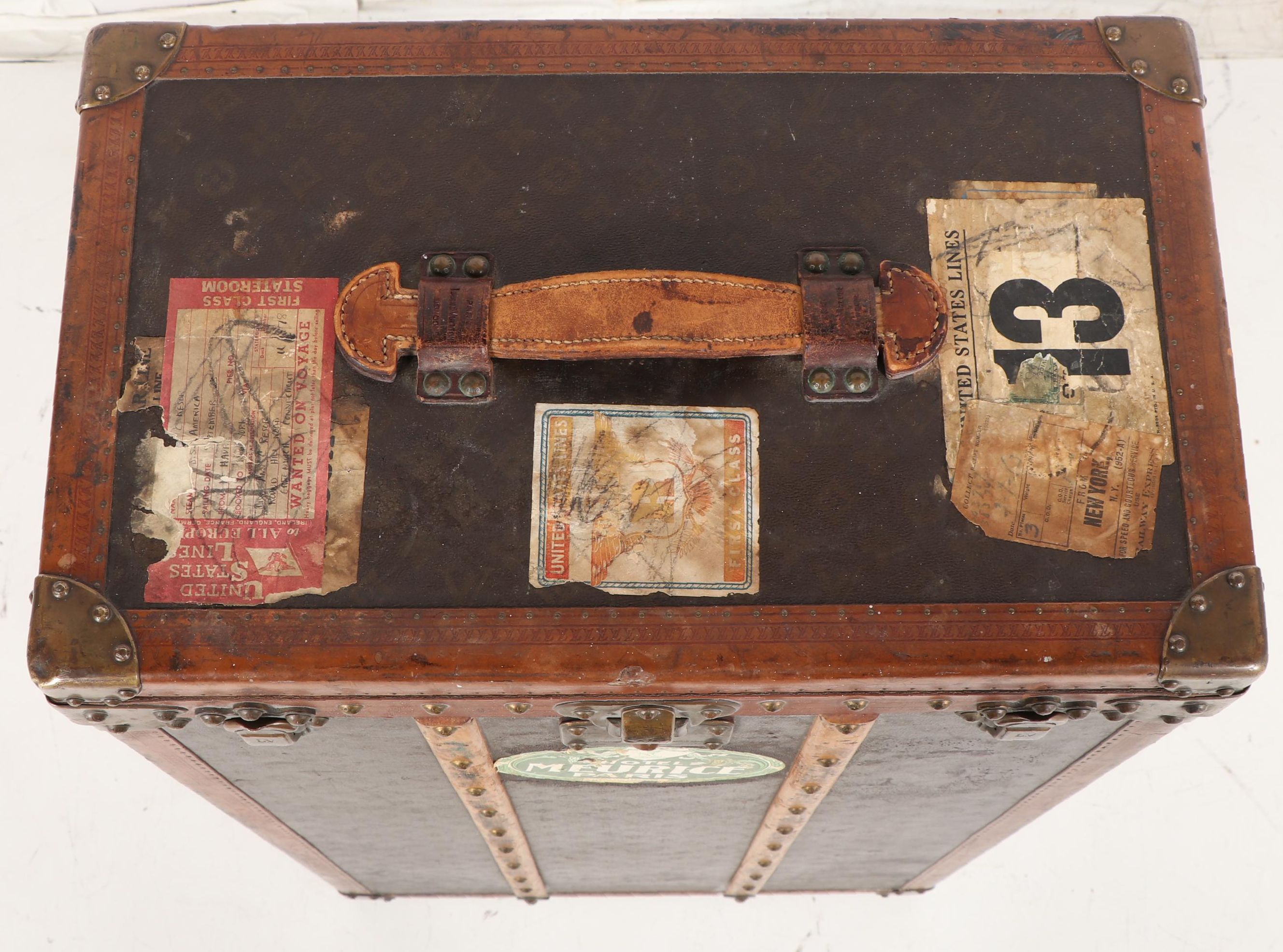 Louis Vuitton of Paris Monogram Canvas Steamer Trunk, circa 1920