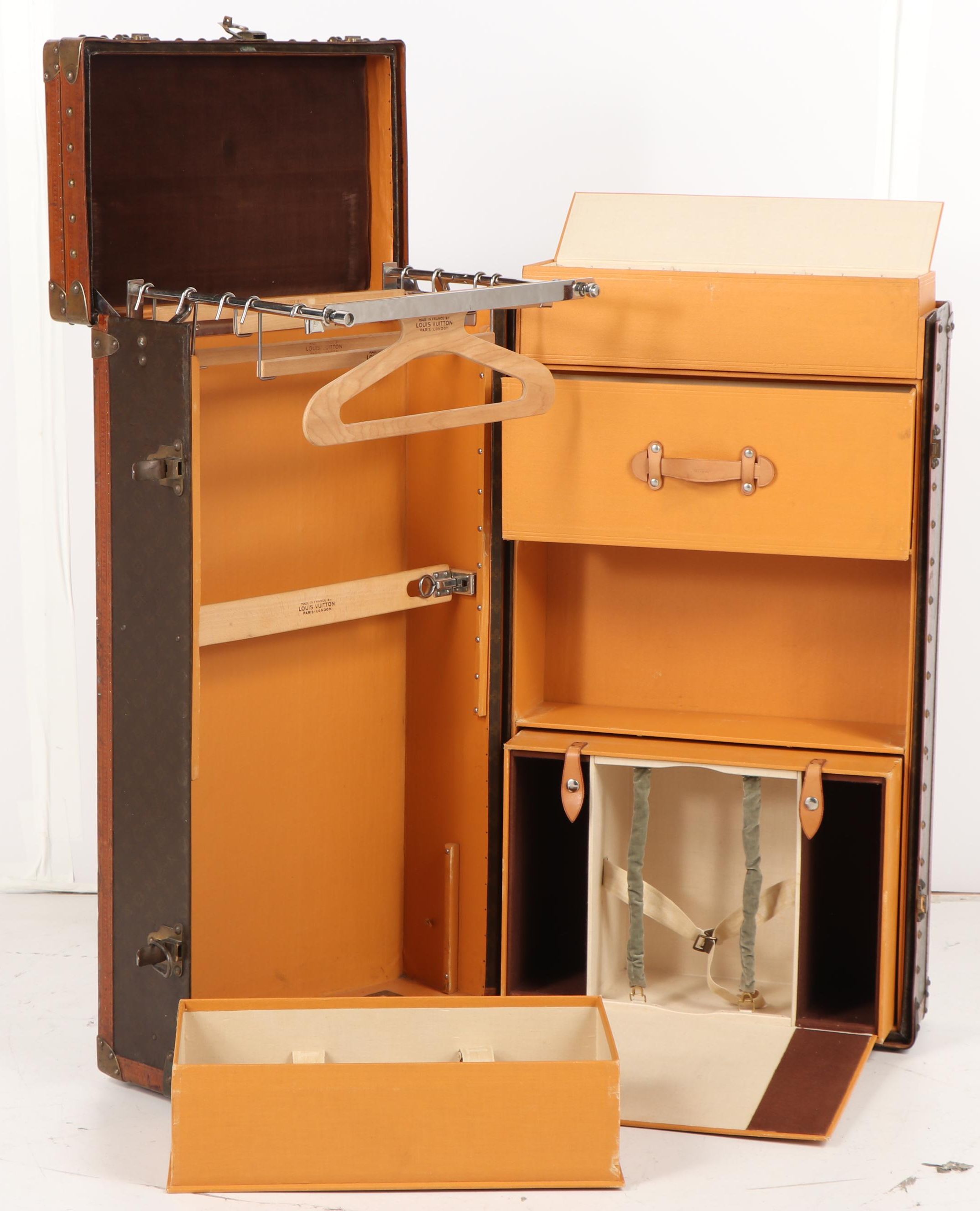 Louis Vuitton of Paris Monogram Canvas Steamer Trunk, circa 1920