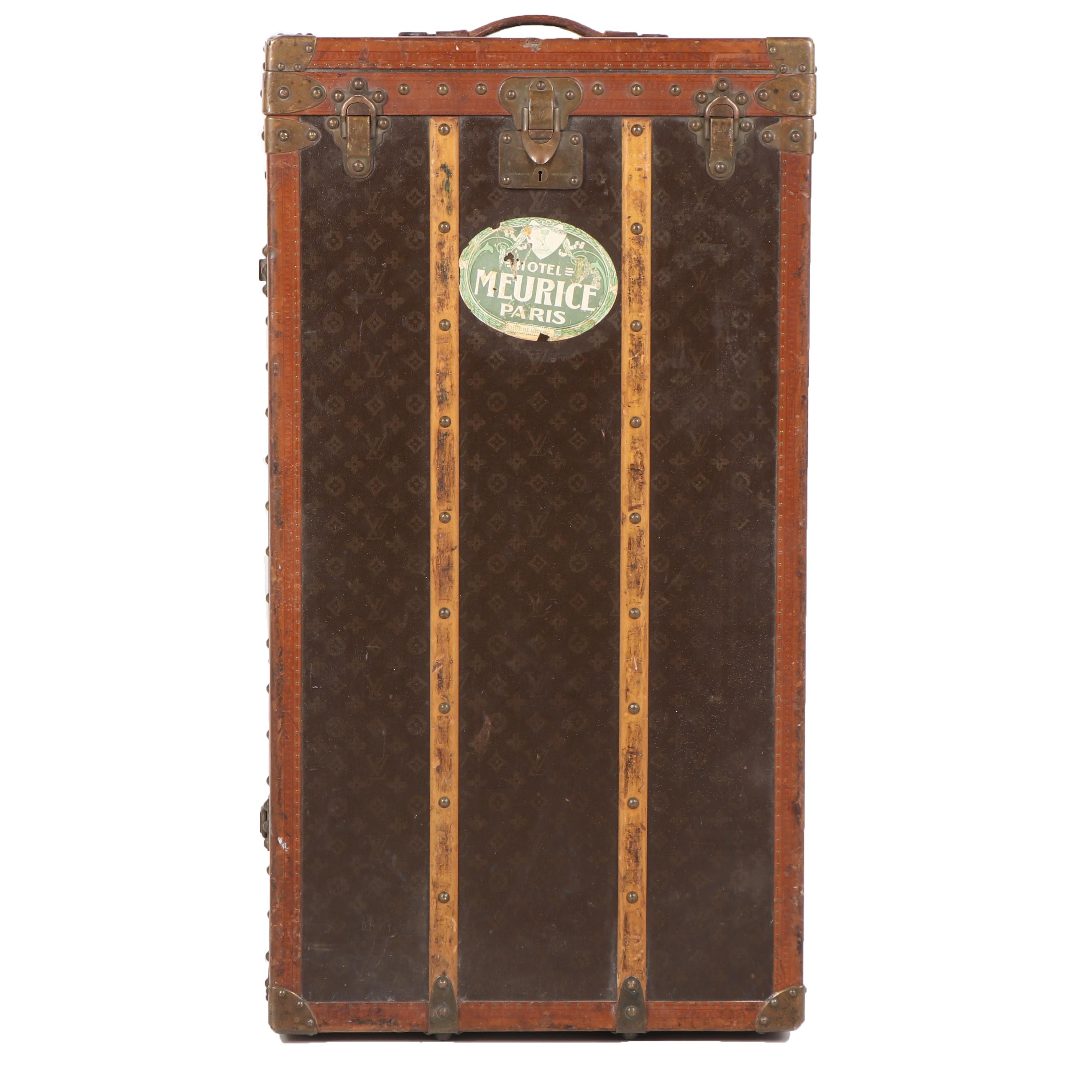 Louis Vuitton of Paris Monogram Canvas Steamer Trunk, circa 1920
