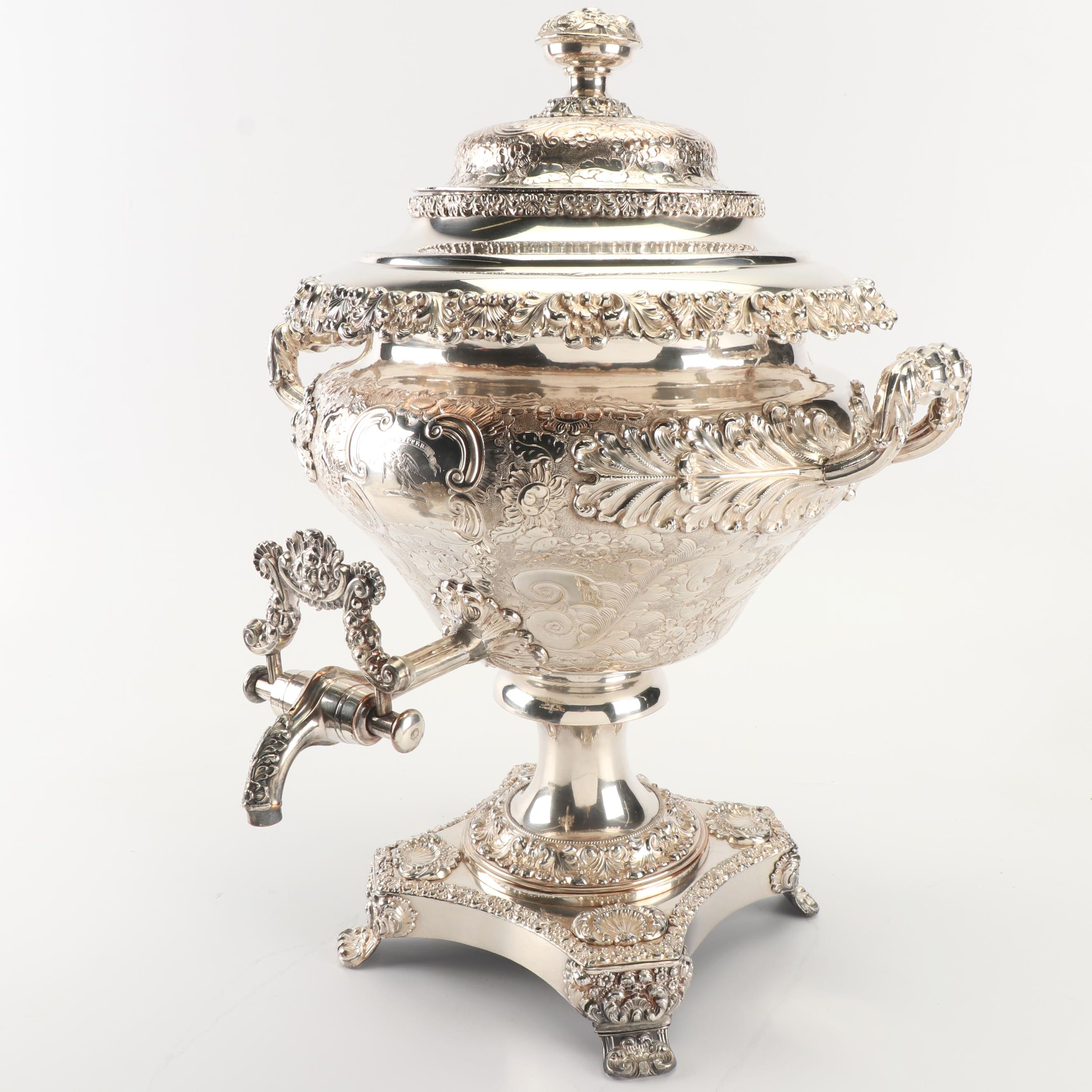 Early Victorian Silver Plate Samovar, Circa 1820