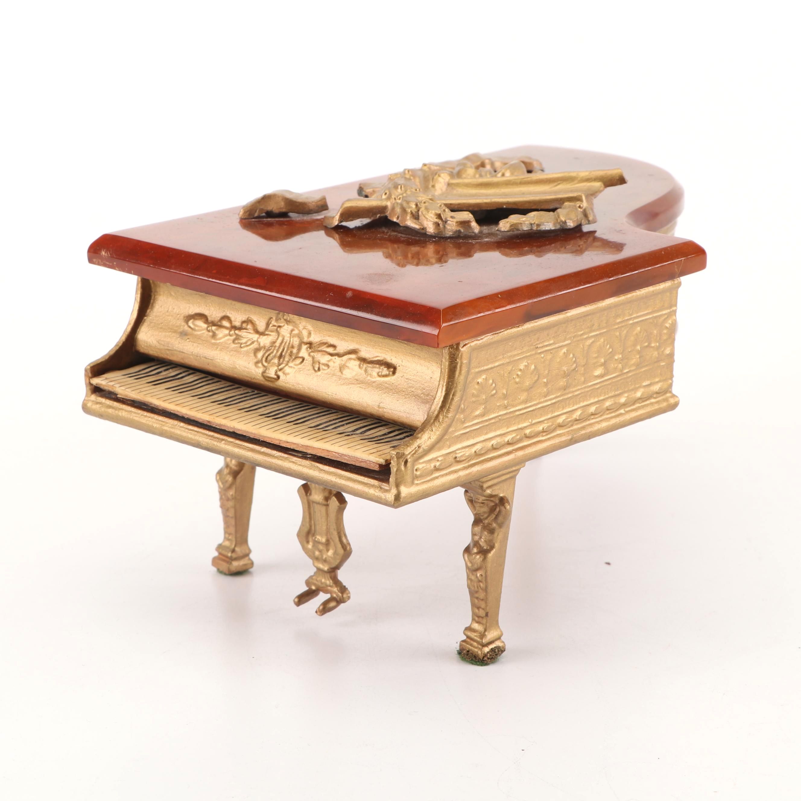 Bakelite and Metal Grand Piano Music Box