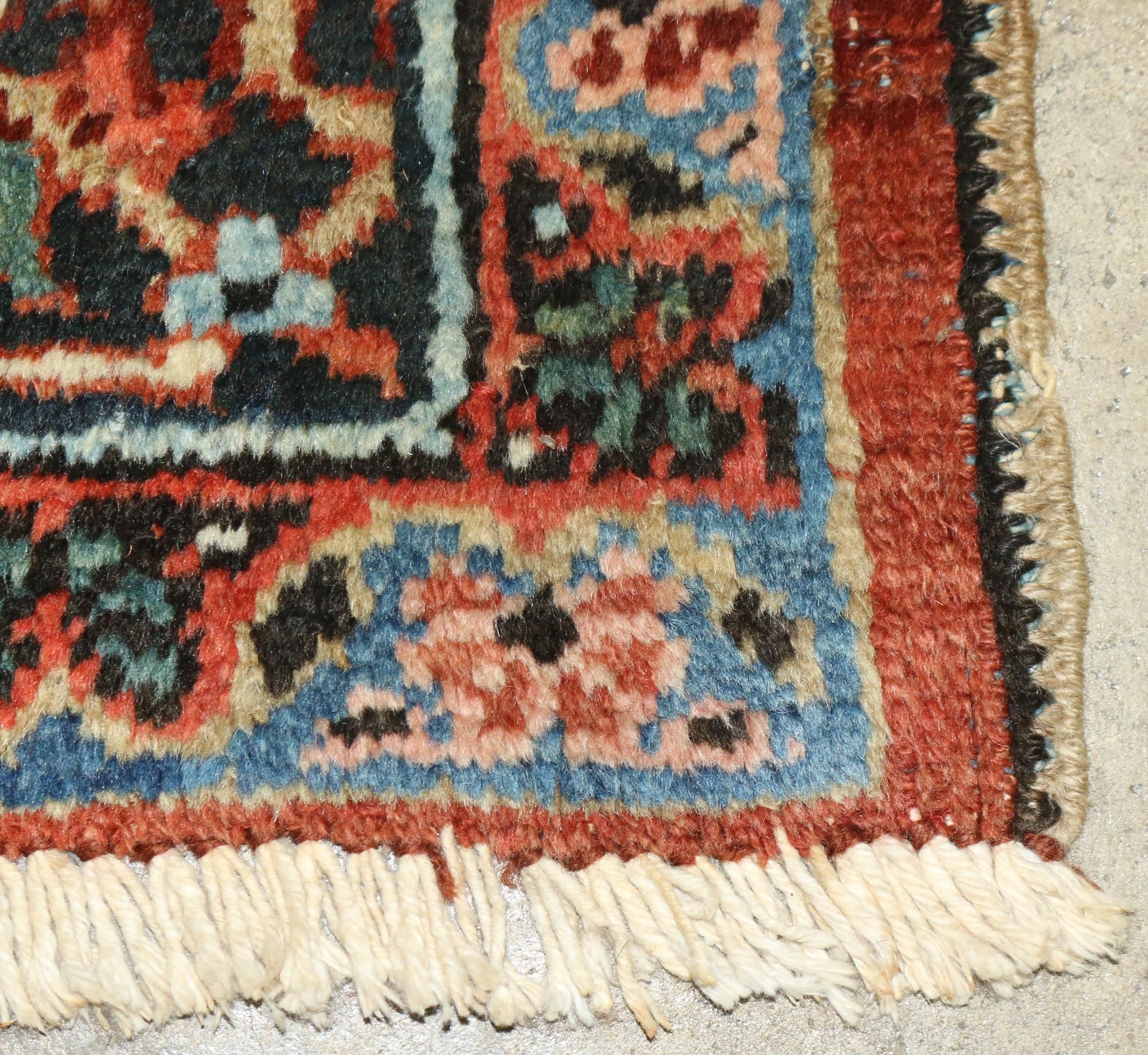Hand-Knotted Persian Heriz Wool Rug
