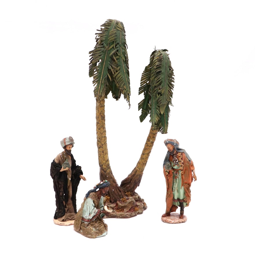 Department 56 Nativity Three Kings and Palm Trees Figures