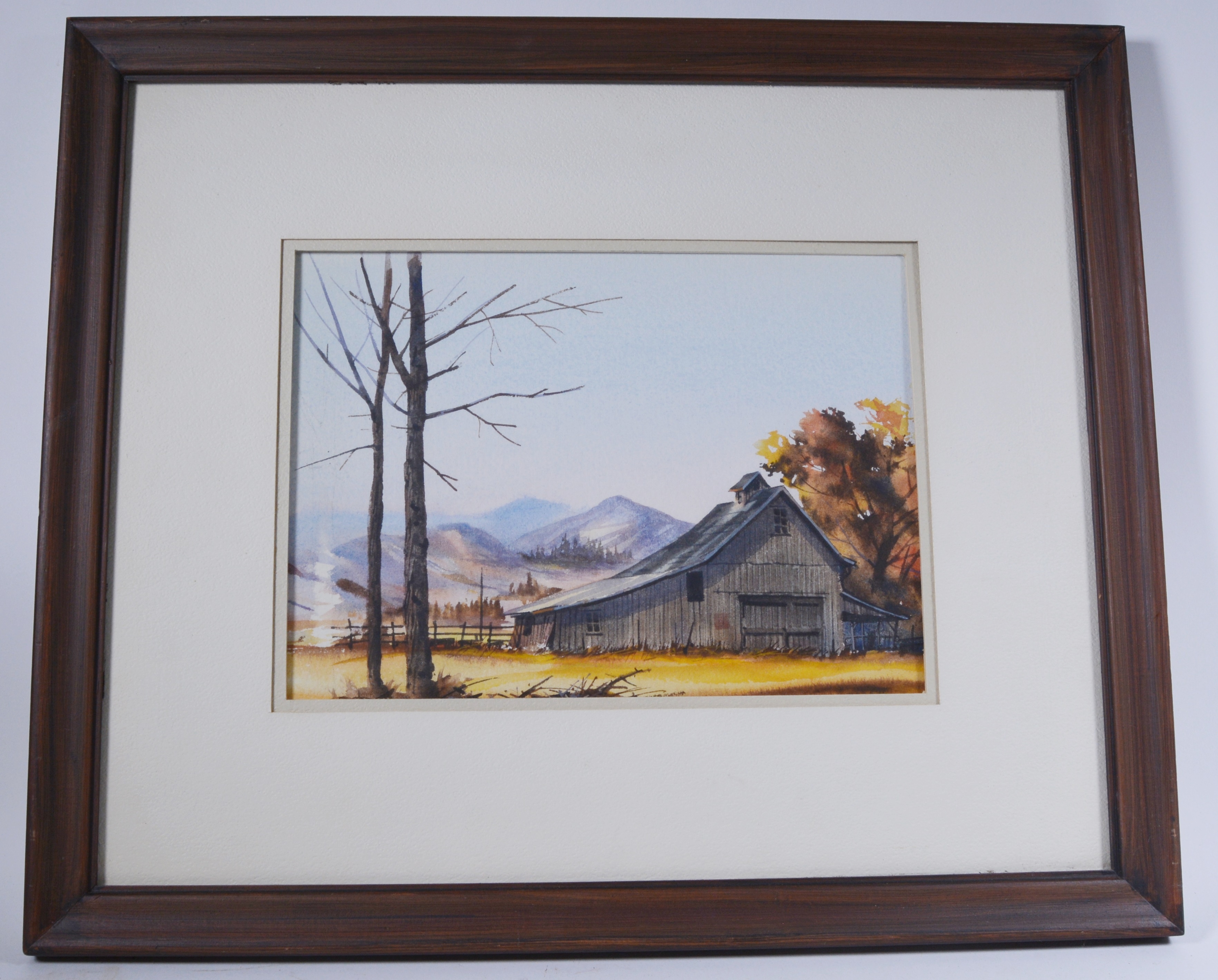 Watercolor Painting of Rural Landscape