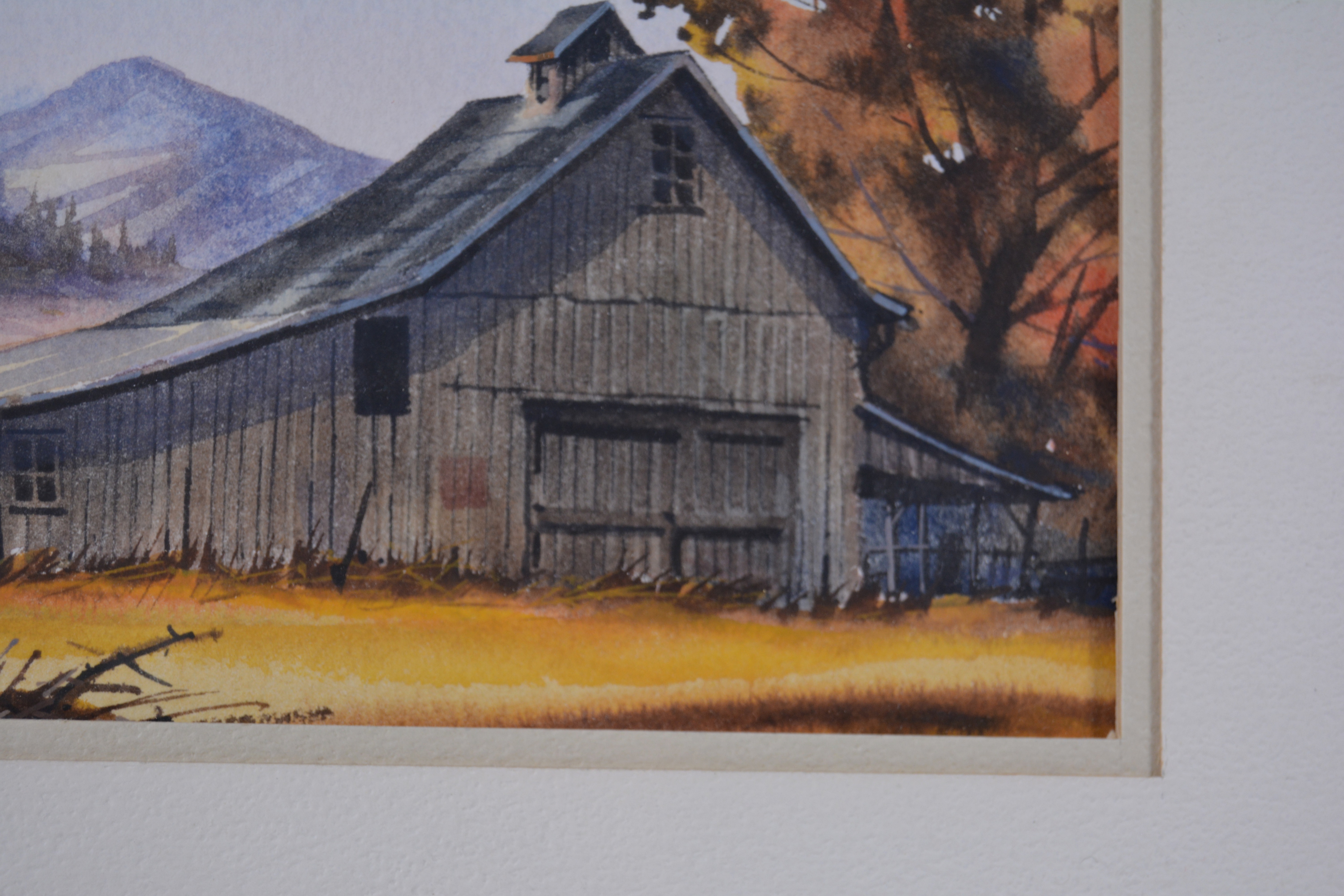 Watercolor Painting of Rural Landscape