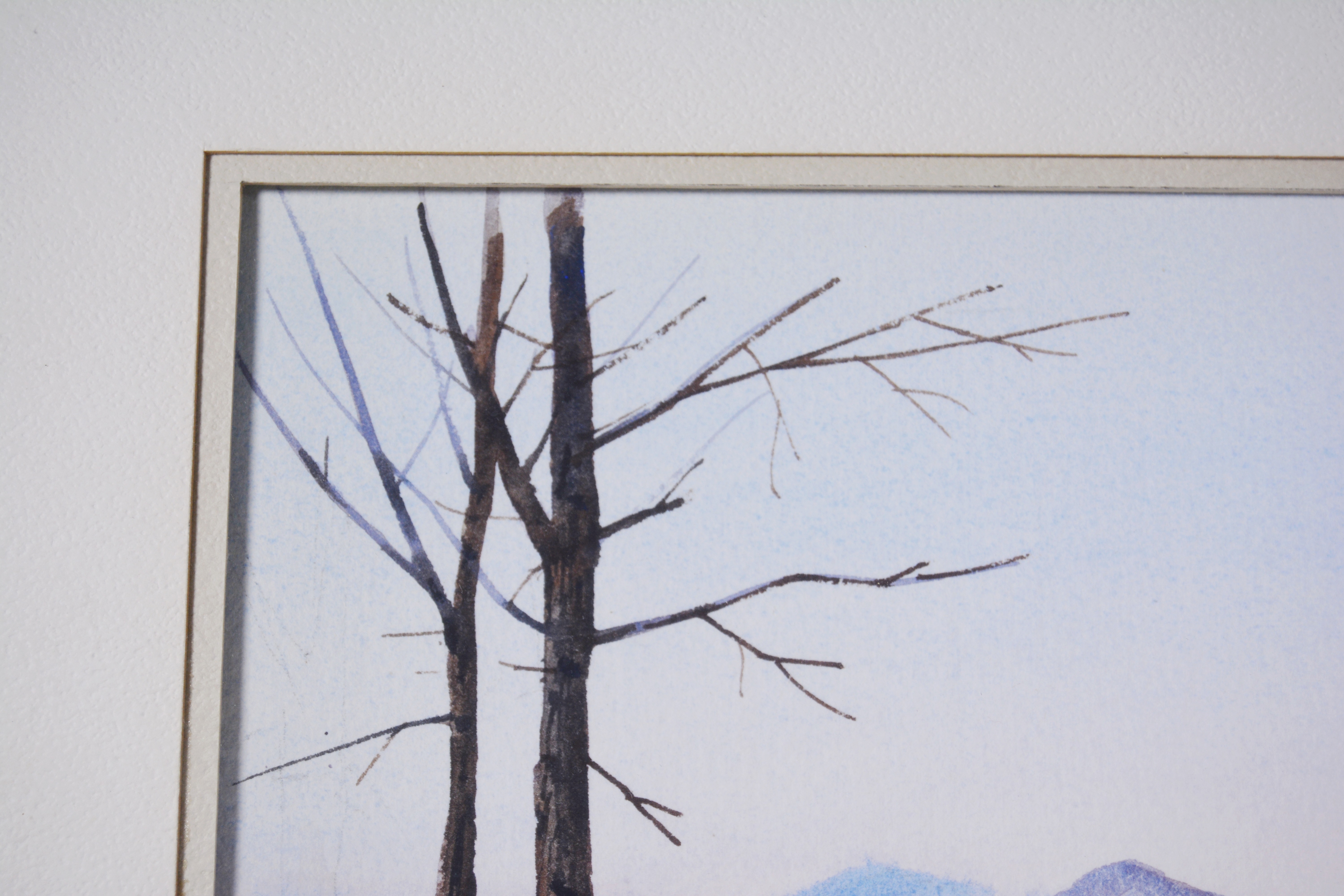 Watercolor Painting of Rural Landscape