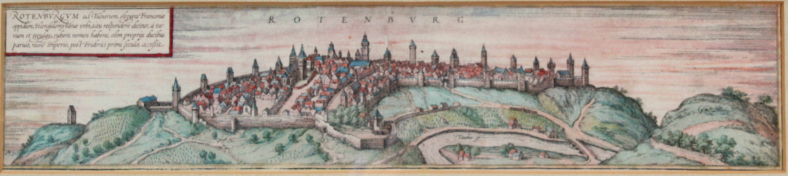 Offset Lithograph Depicting German Medieval Town Rothenburg ob der Tauber