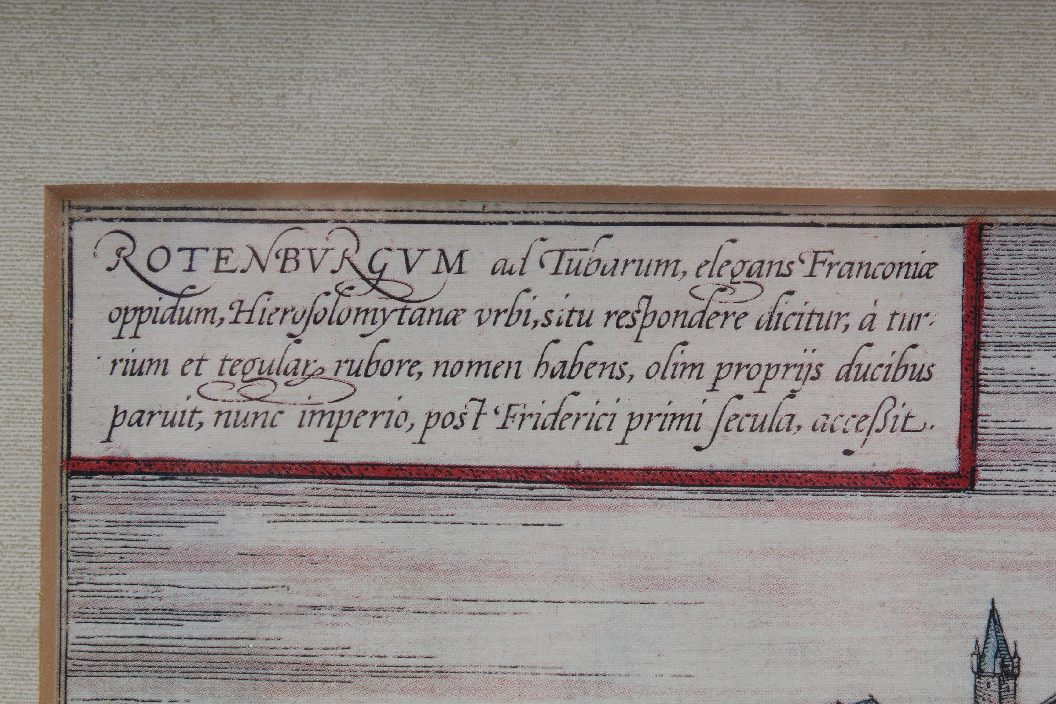 Offset Lithograph Depicting German Medieval Town Rothenburg ob der Tauber